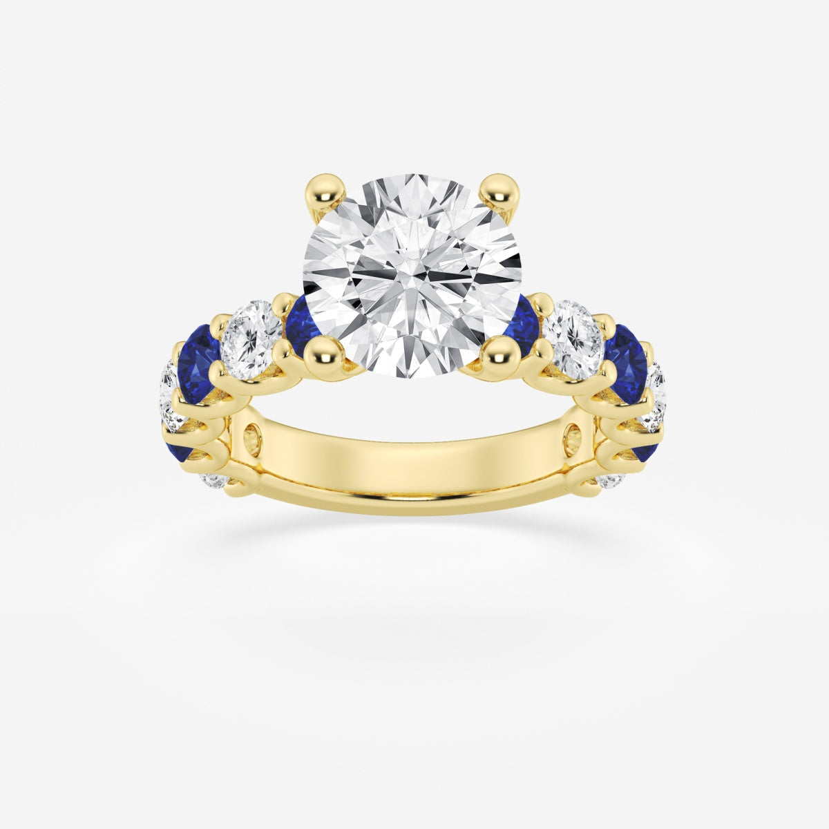 Nova - Sapphire & Princess Accents Engagement Ring