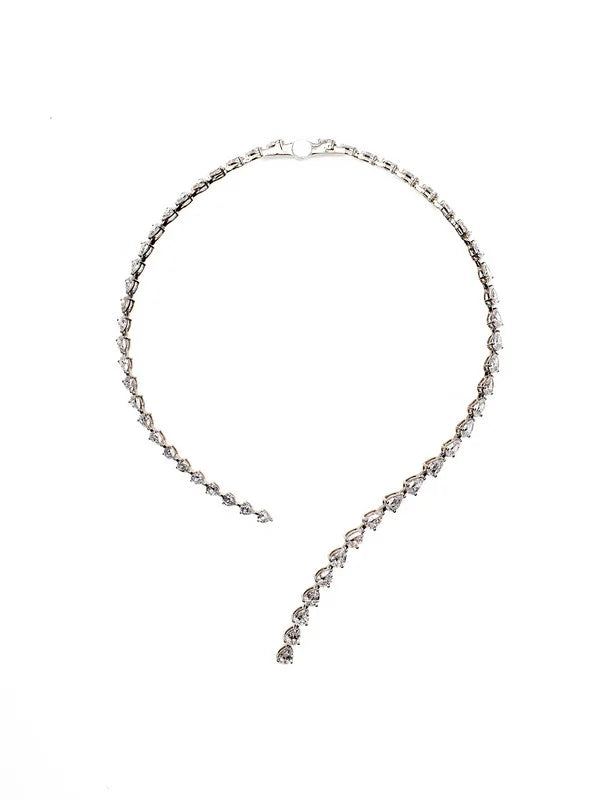 14K Gold Pear-Shape Lab-Grown Diamond Choker Necklace – 30.50ctw