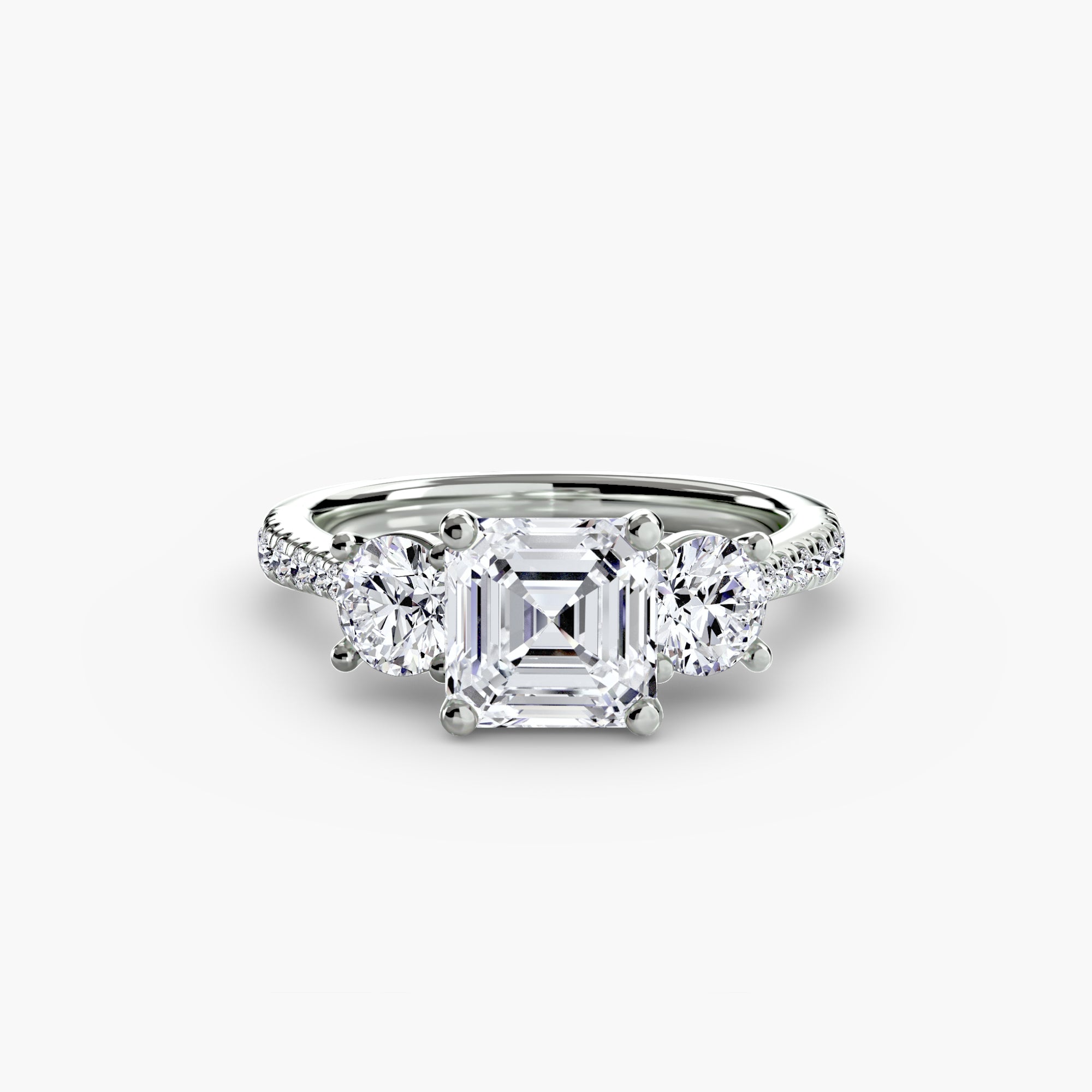 Three-Stone with PavÃ© Band