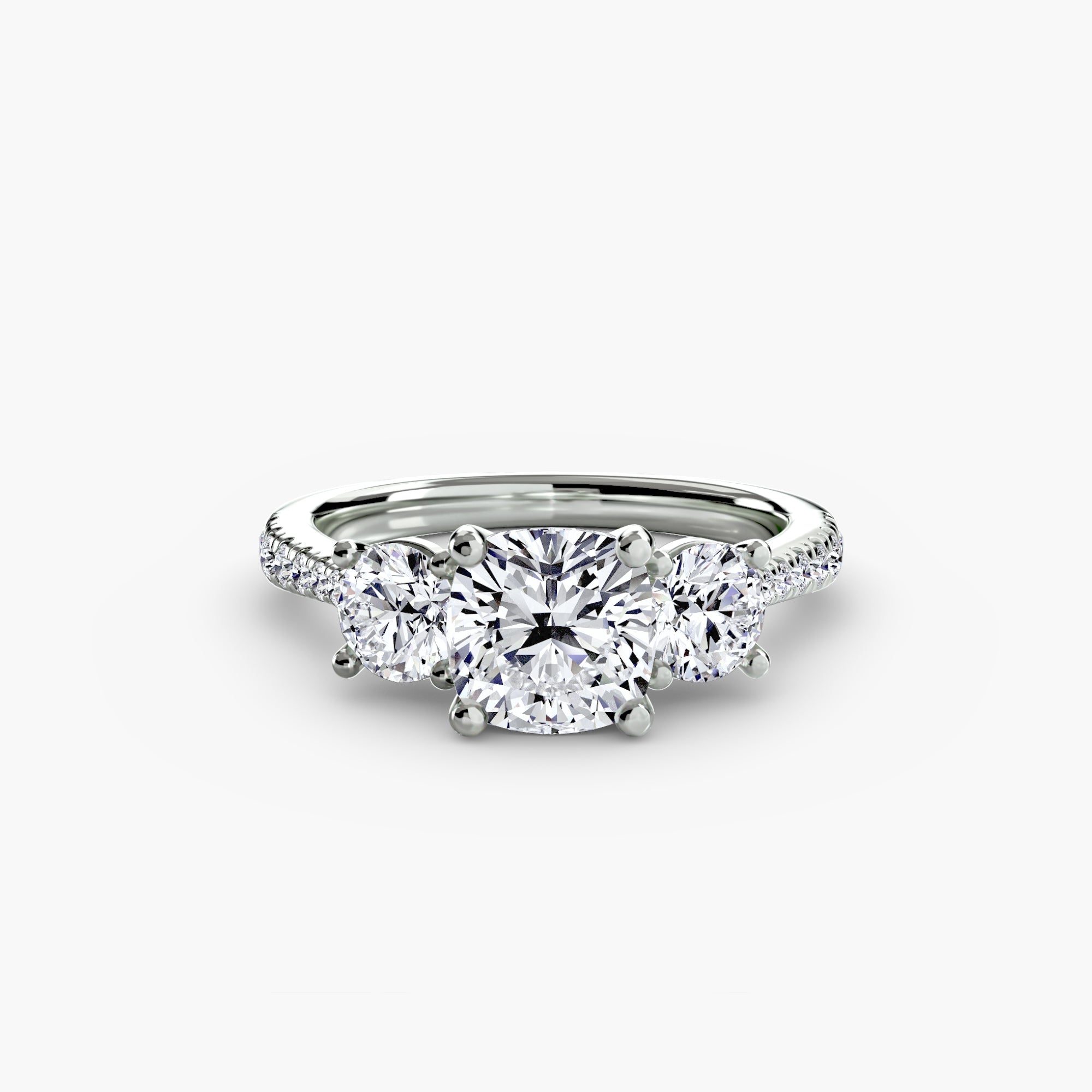Three-Stone with PavÃ© Band