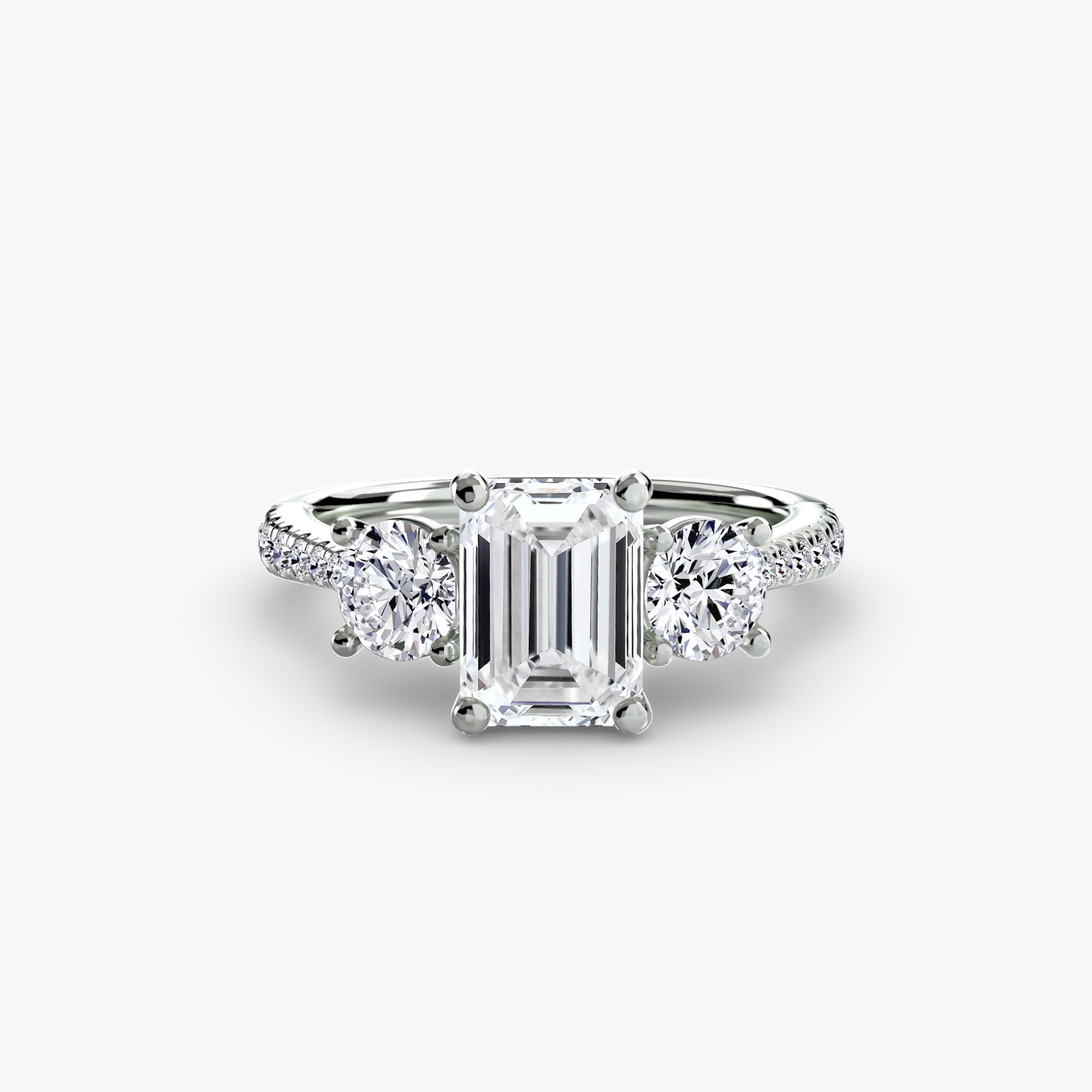 Three-Stone with PavÃ© Band