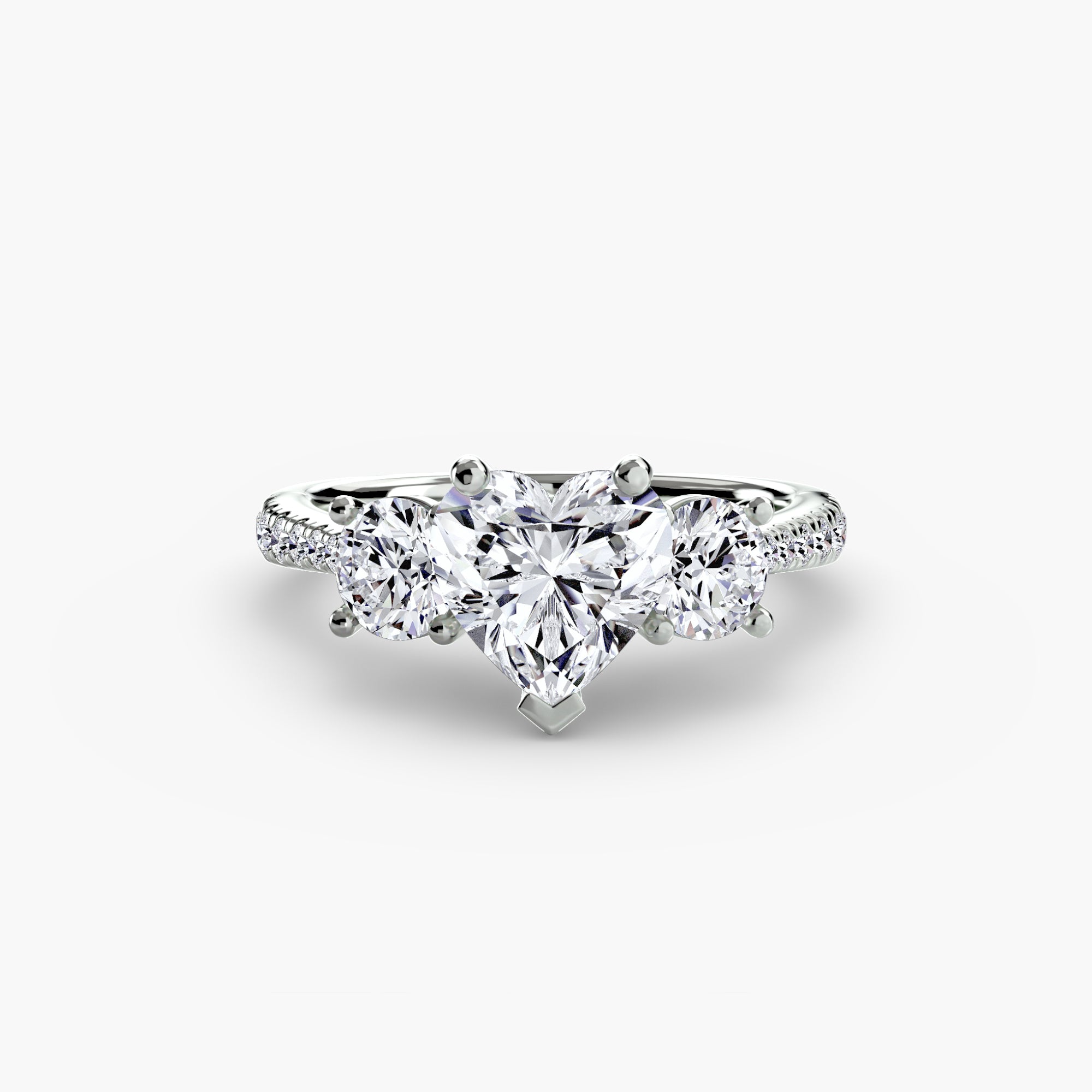 Three-Stone with PavÃ© Band