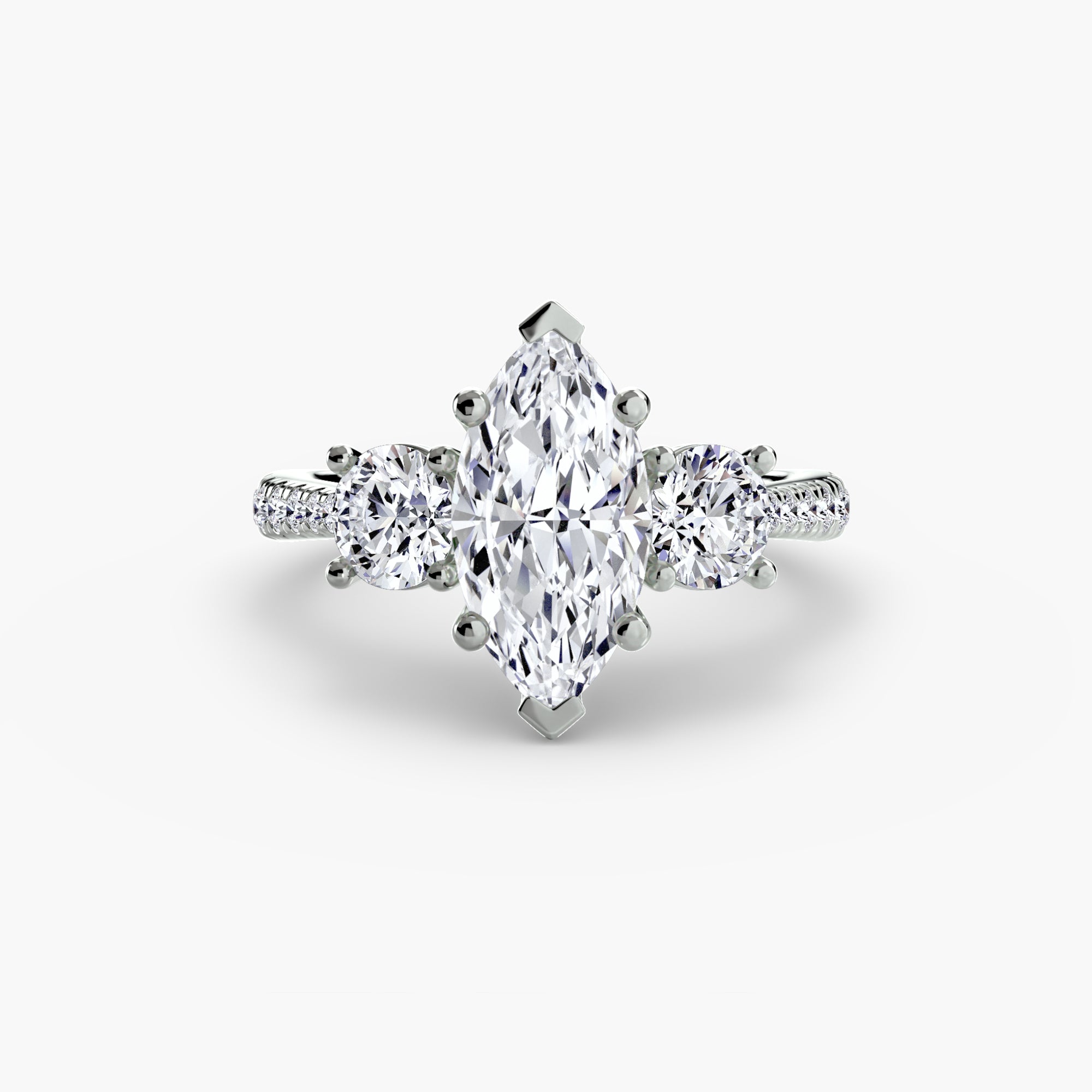 Three-Stone with PavÃ© Band