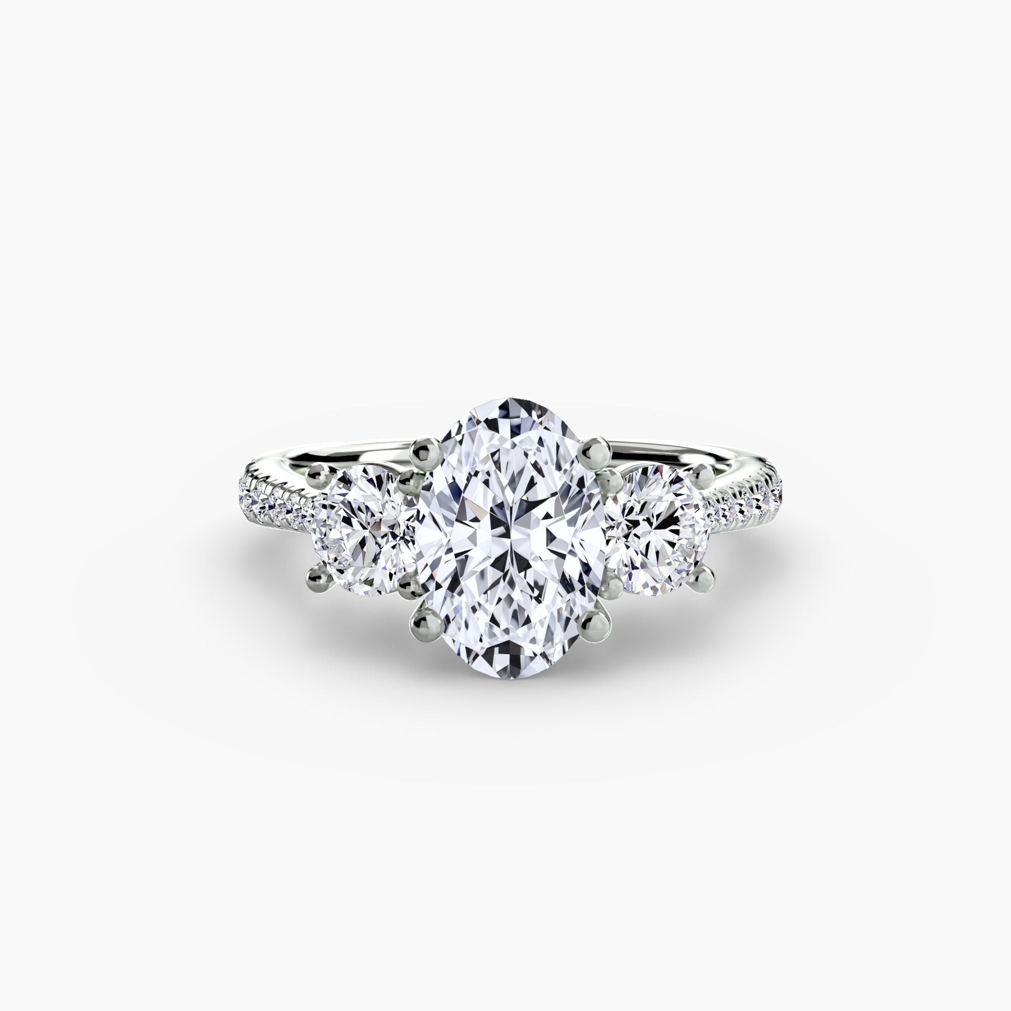 Three-Stone with PavÃ© Band
