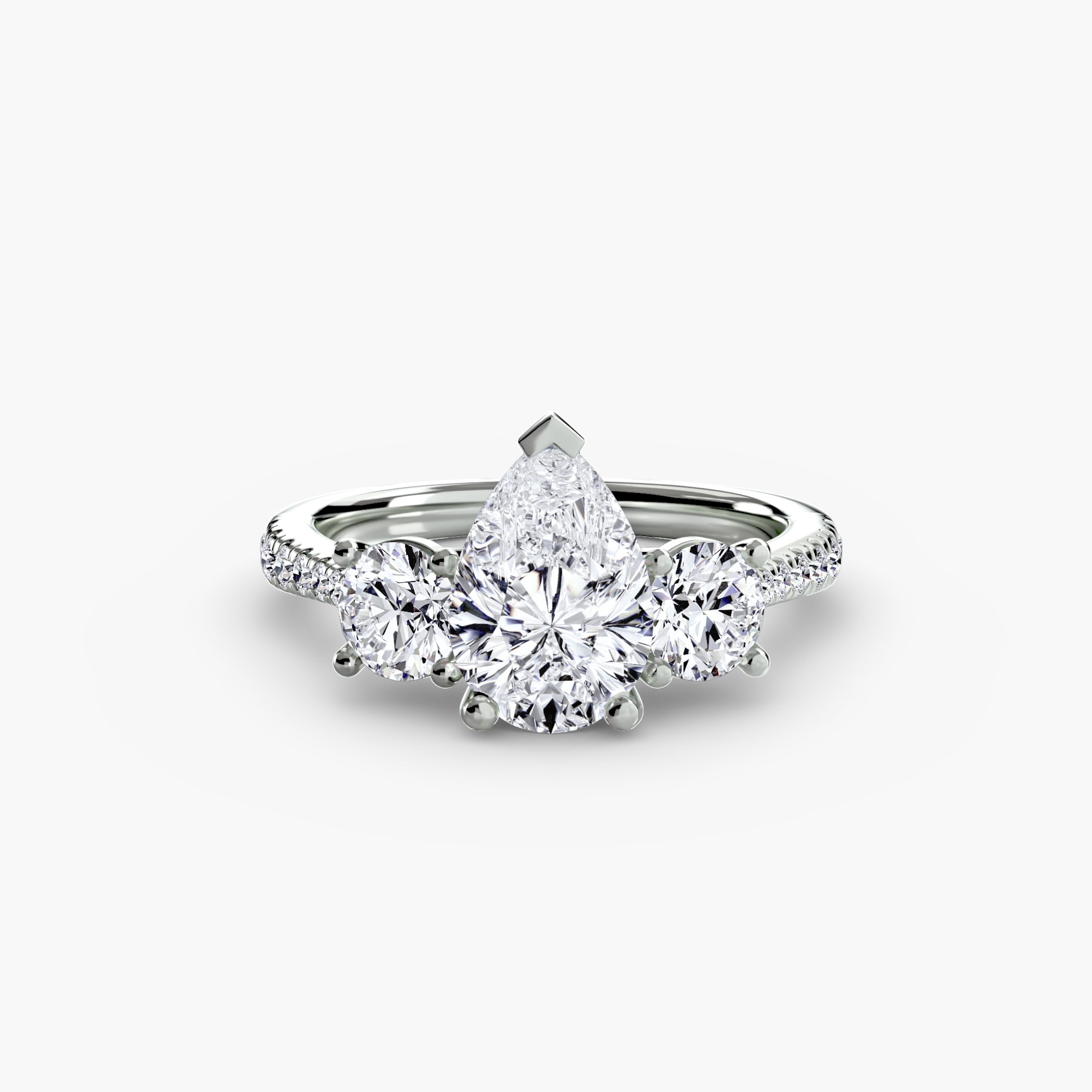 Three-Stone with PavÃ© Band