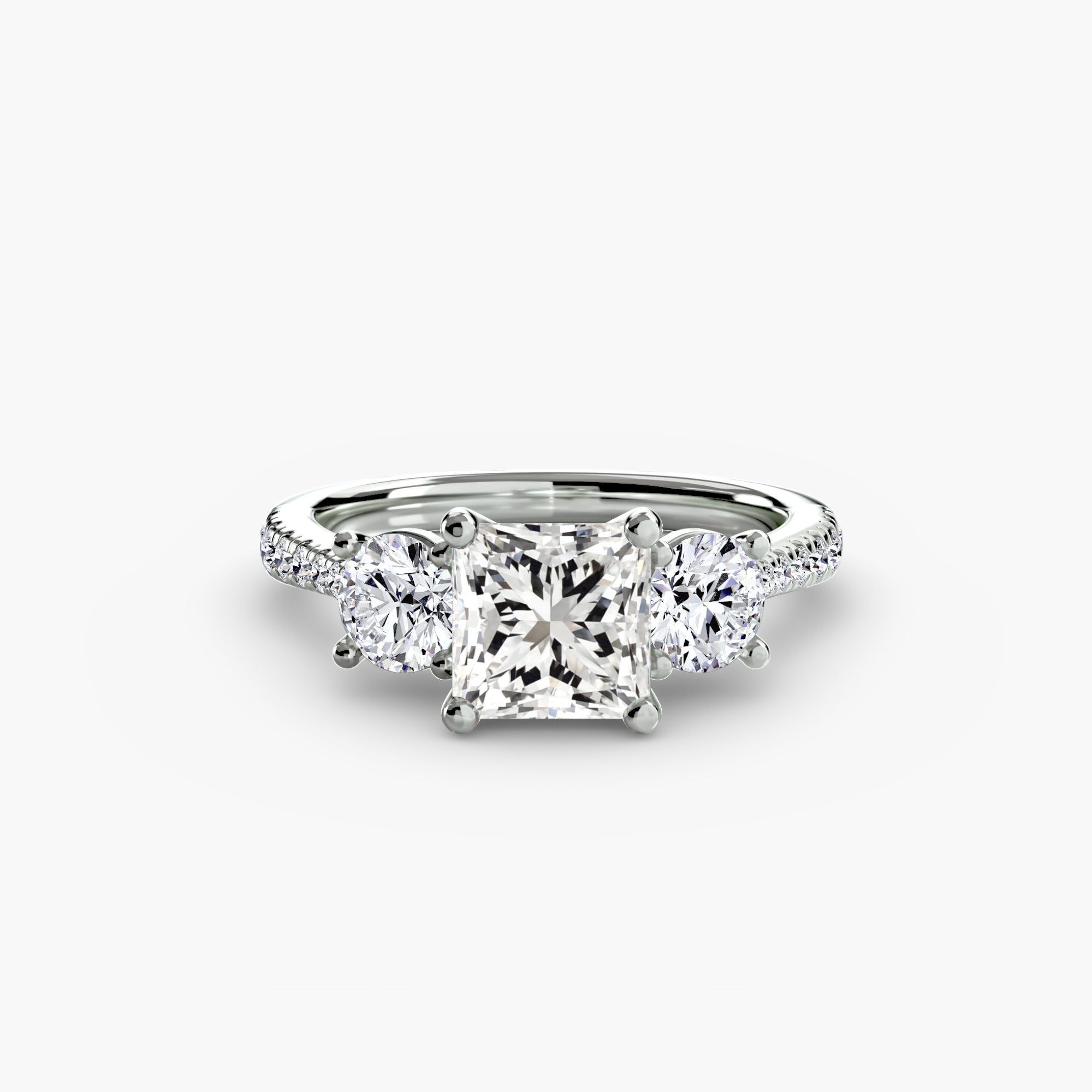 Three-Stone with PavÃ© Band