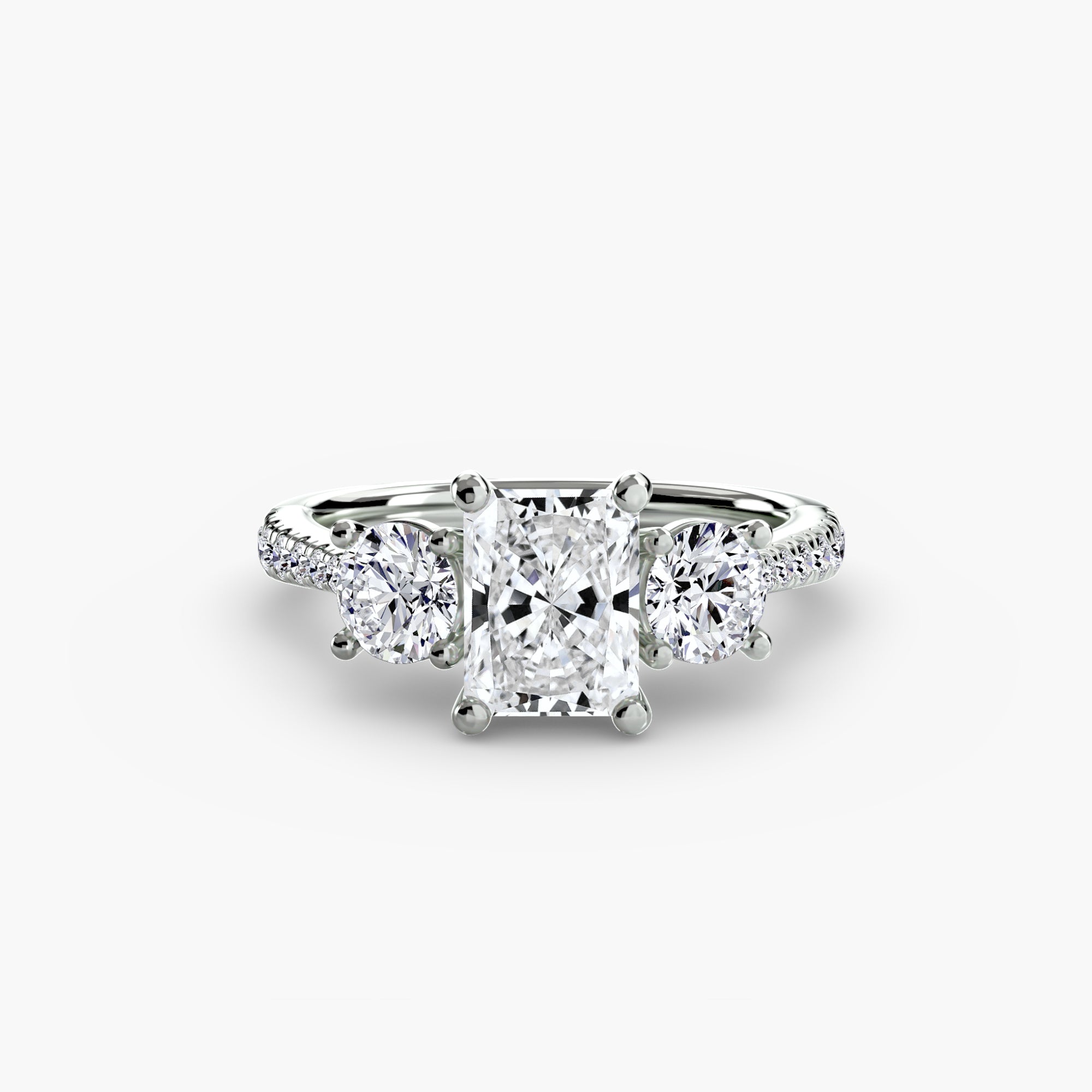 Three-Stone with PavÃ© Band
