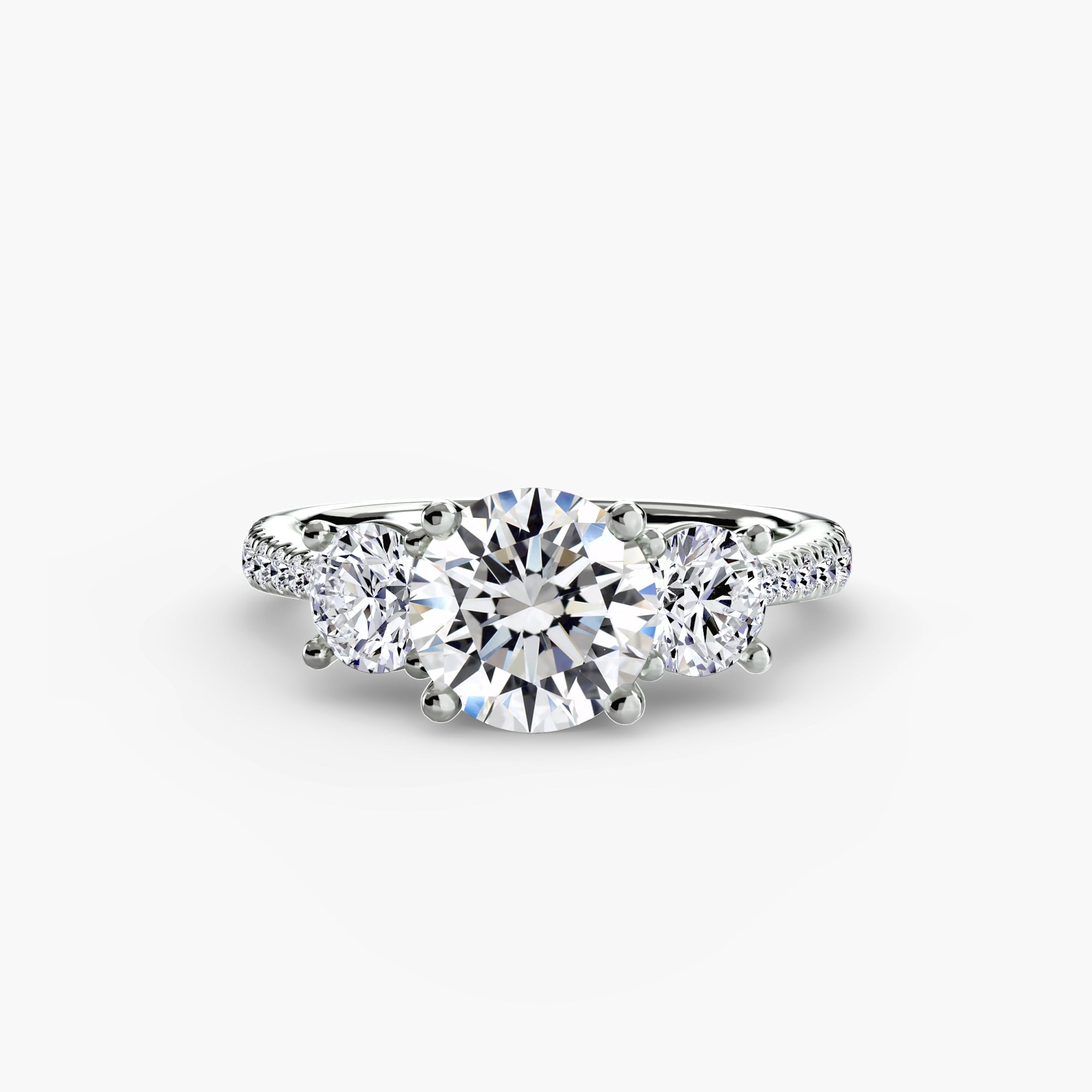 Three-Stone with PavÃ© Band