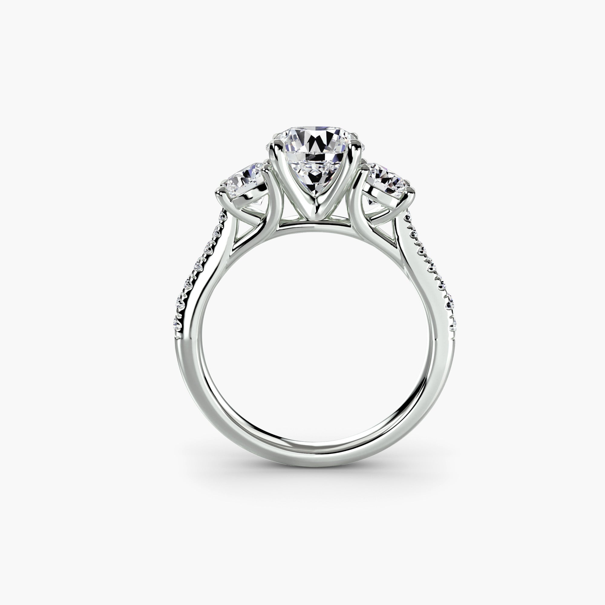 Three-Stone with PavÃ© Band