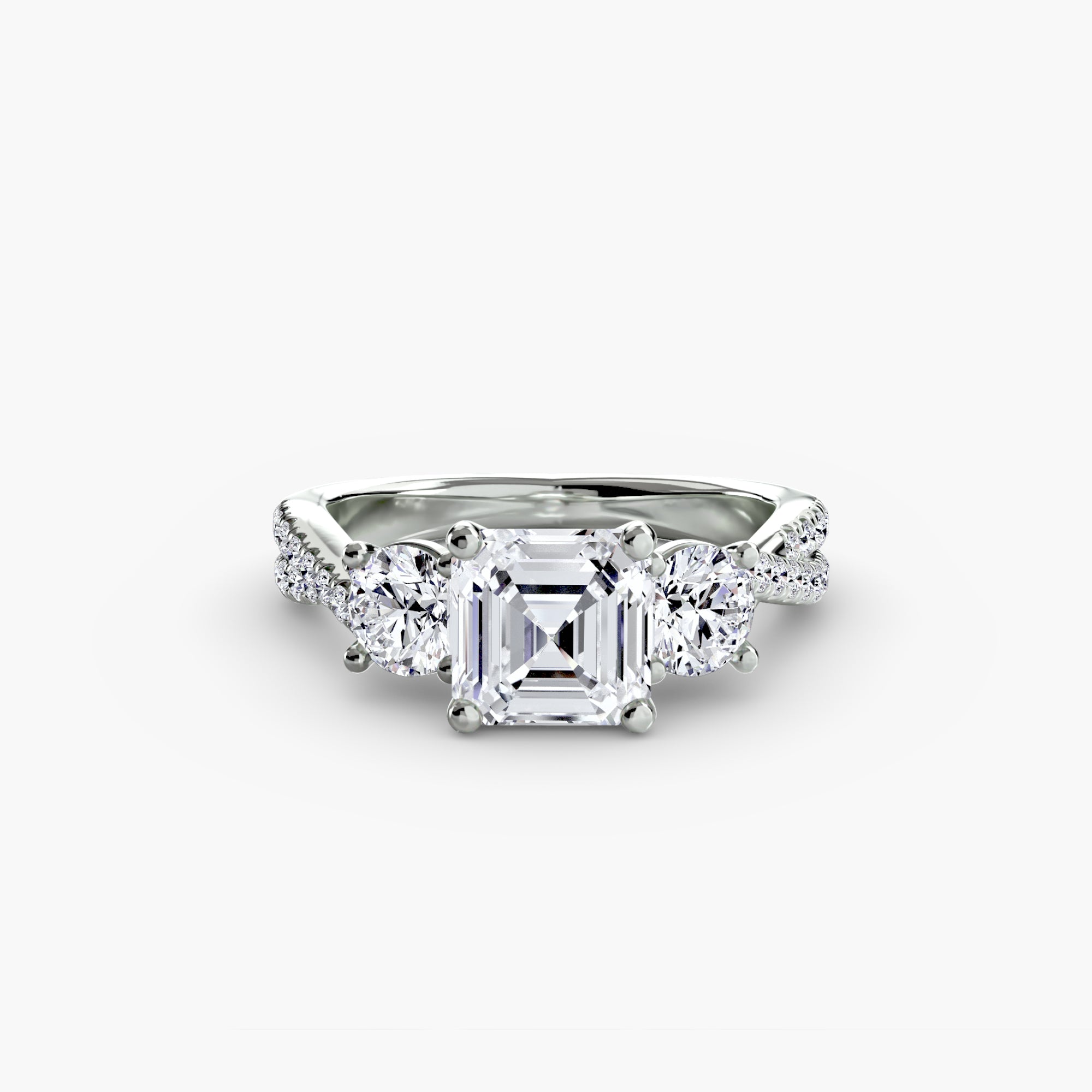 Three-Stone with PavÃ© Band 2