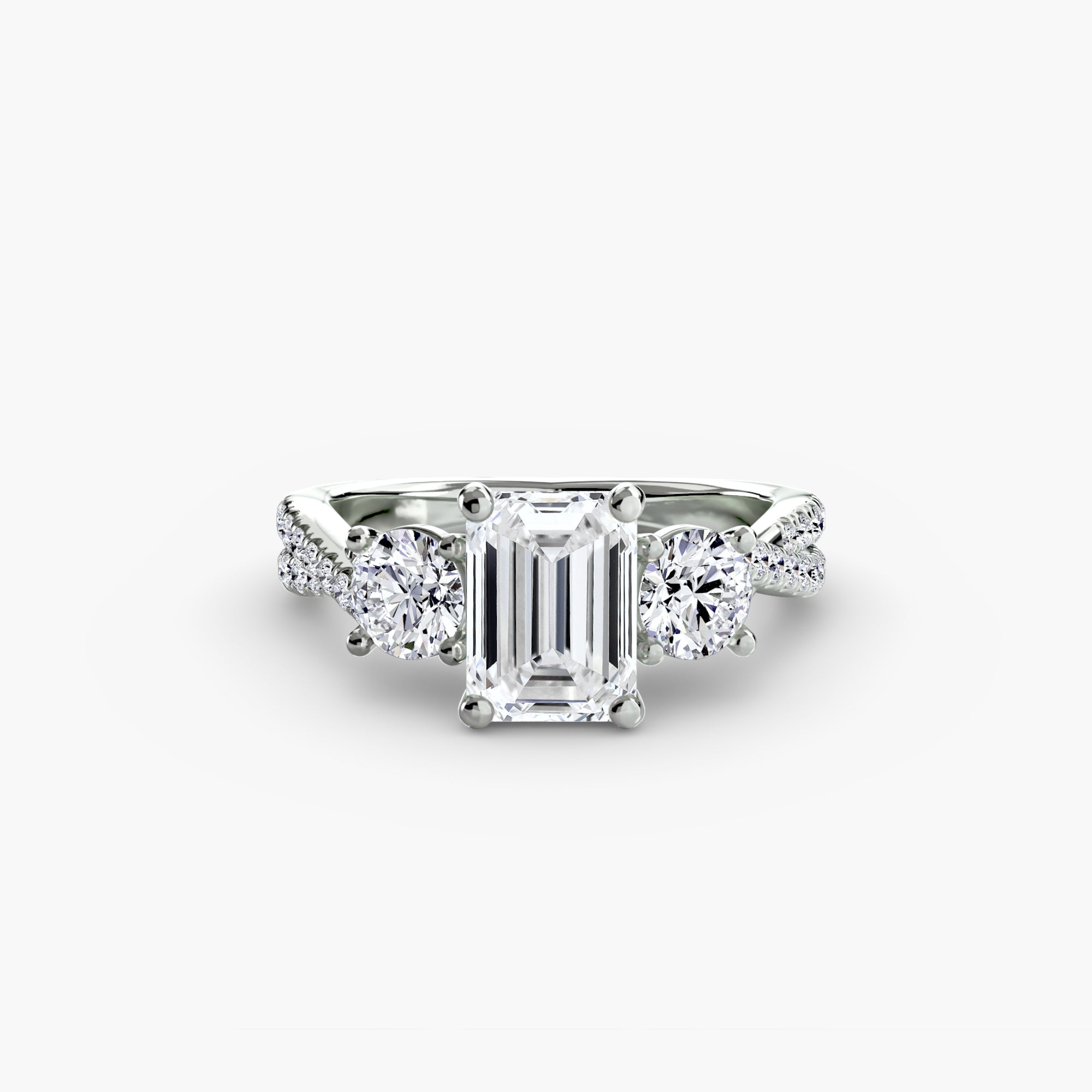 Three-Stone with PavÃ© Band 2