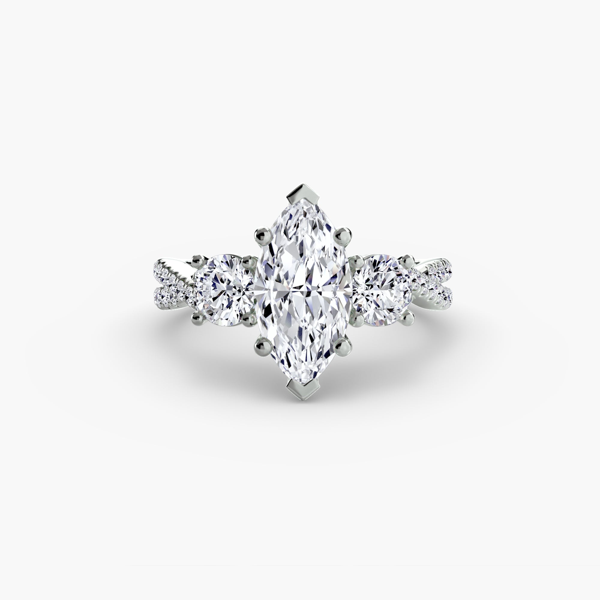 Three-Stone with PavÃ© Band 2