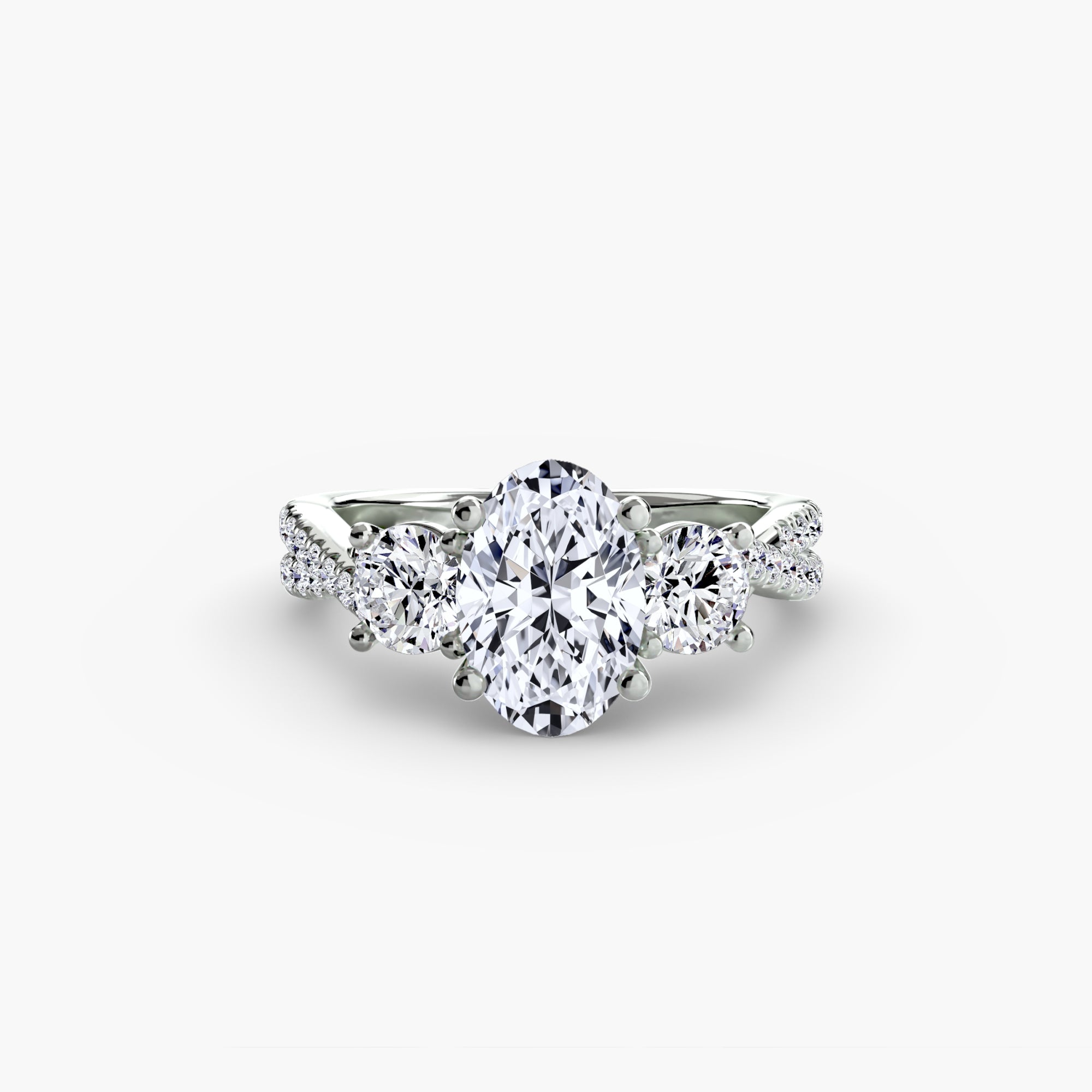 Three-Stone with PavÃ© Band 2