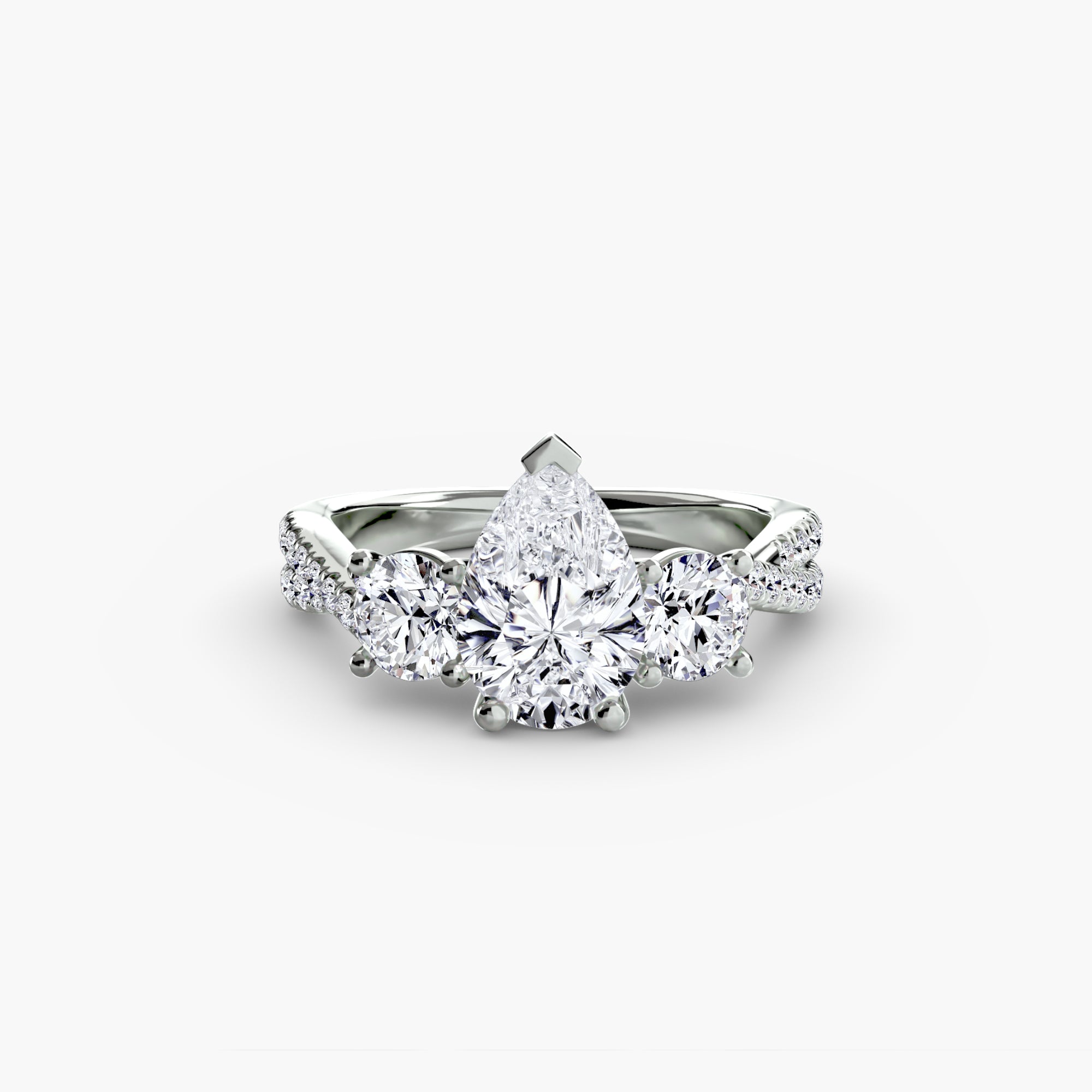 Three-Stone with PavÃ© Band 2