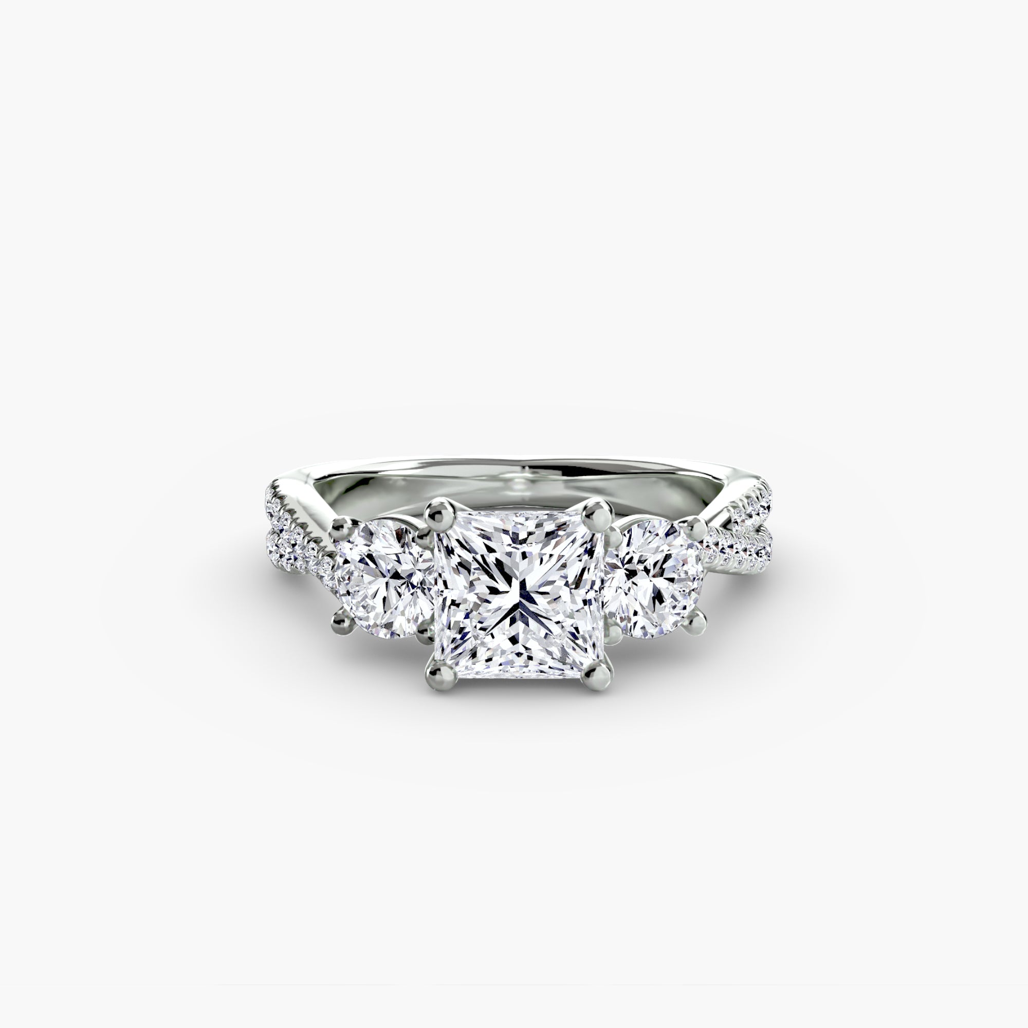 Three-Stone with PavÃ© Band 2