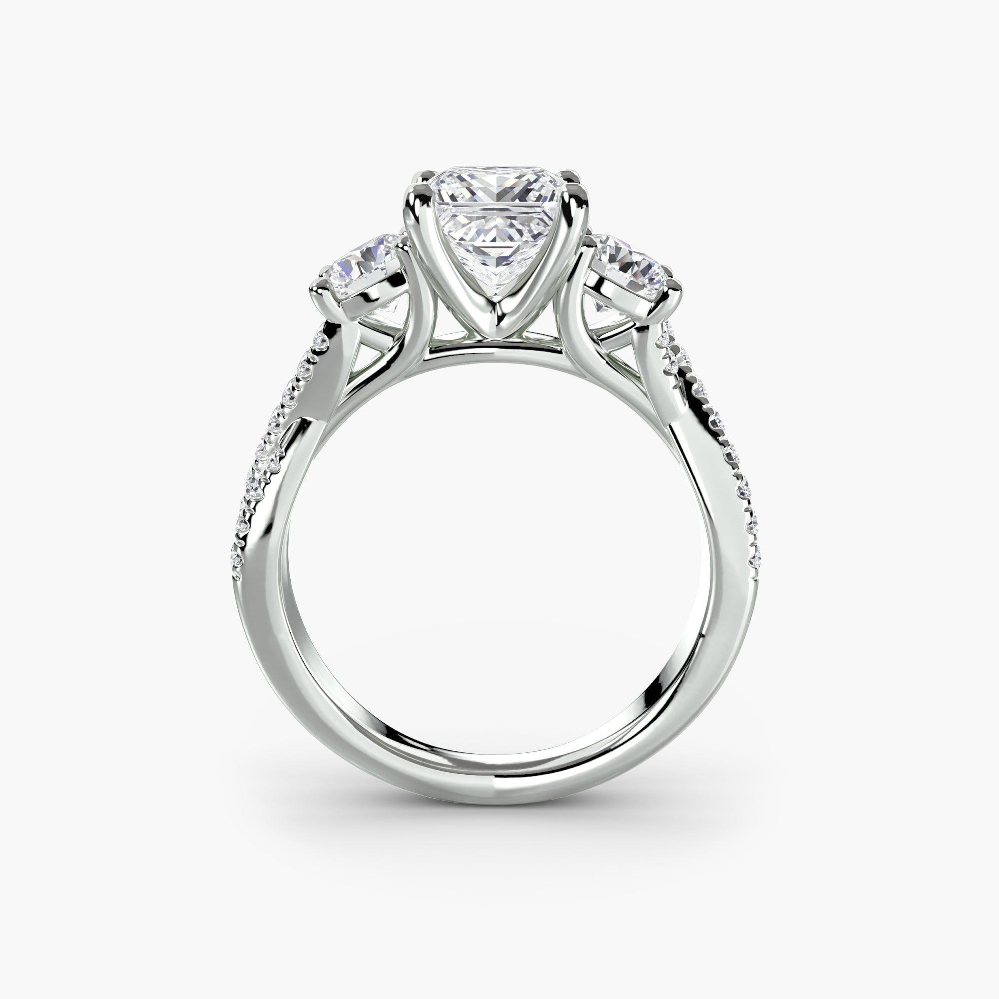 Three-Stone with PavÃ© Band 2