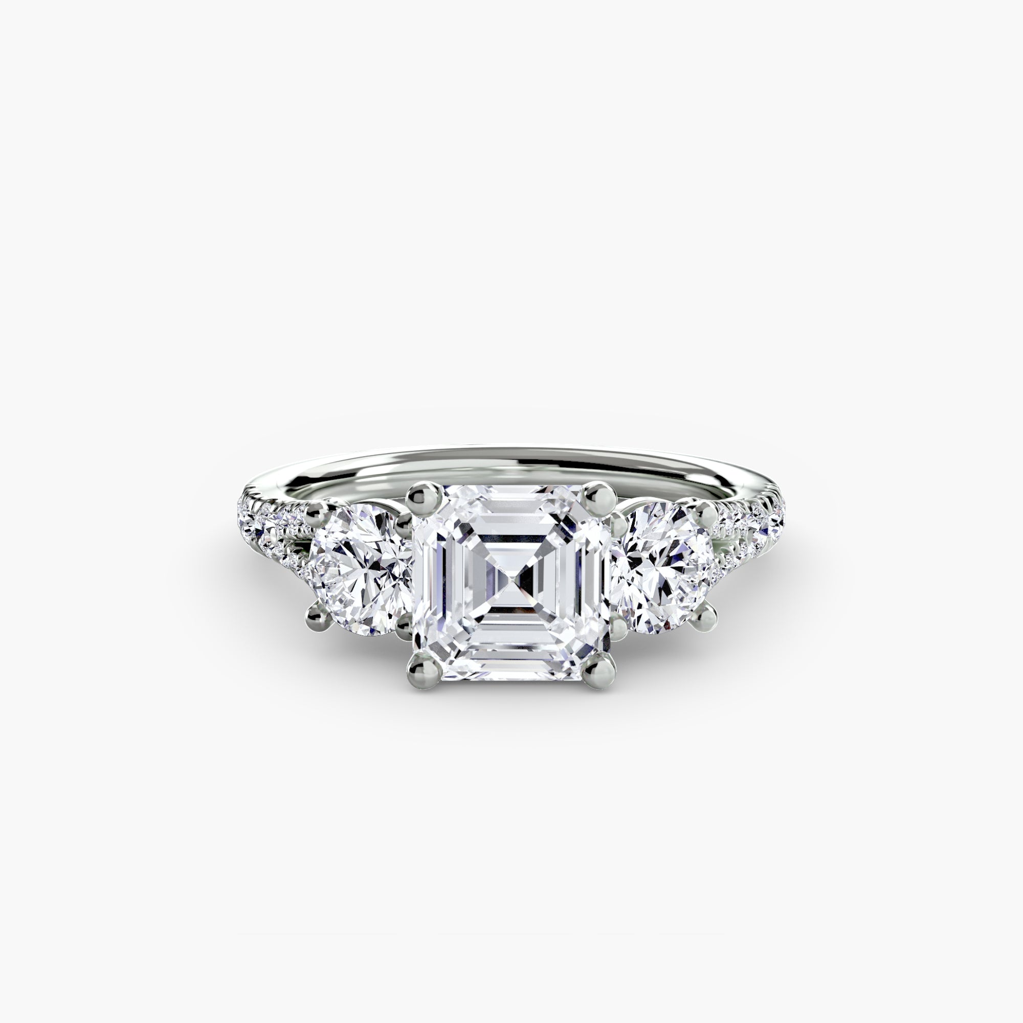 Three-Stone with PavÃ© Band 3