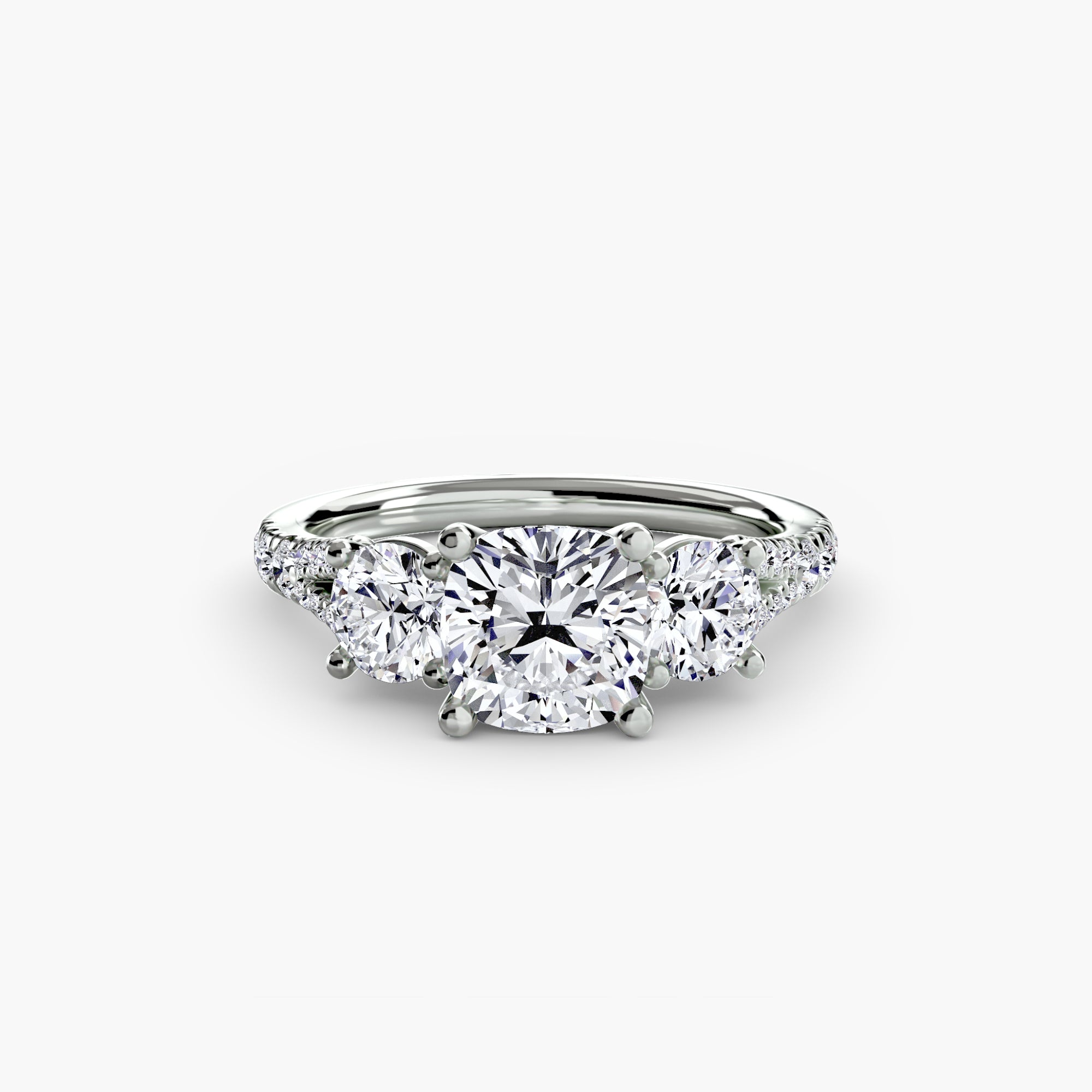 Three-Stone with PavÃ© Band 3