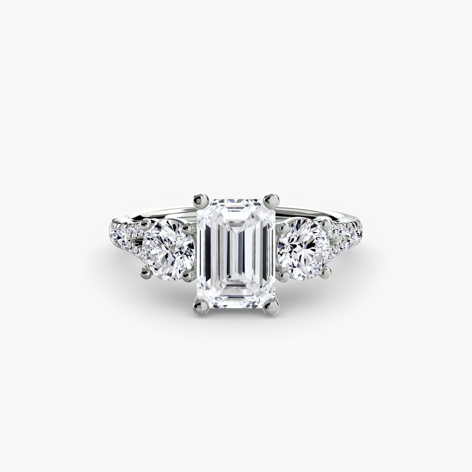 Three-Stone with PavÃ© Band 3