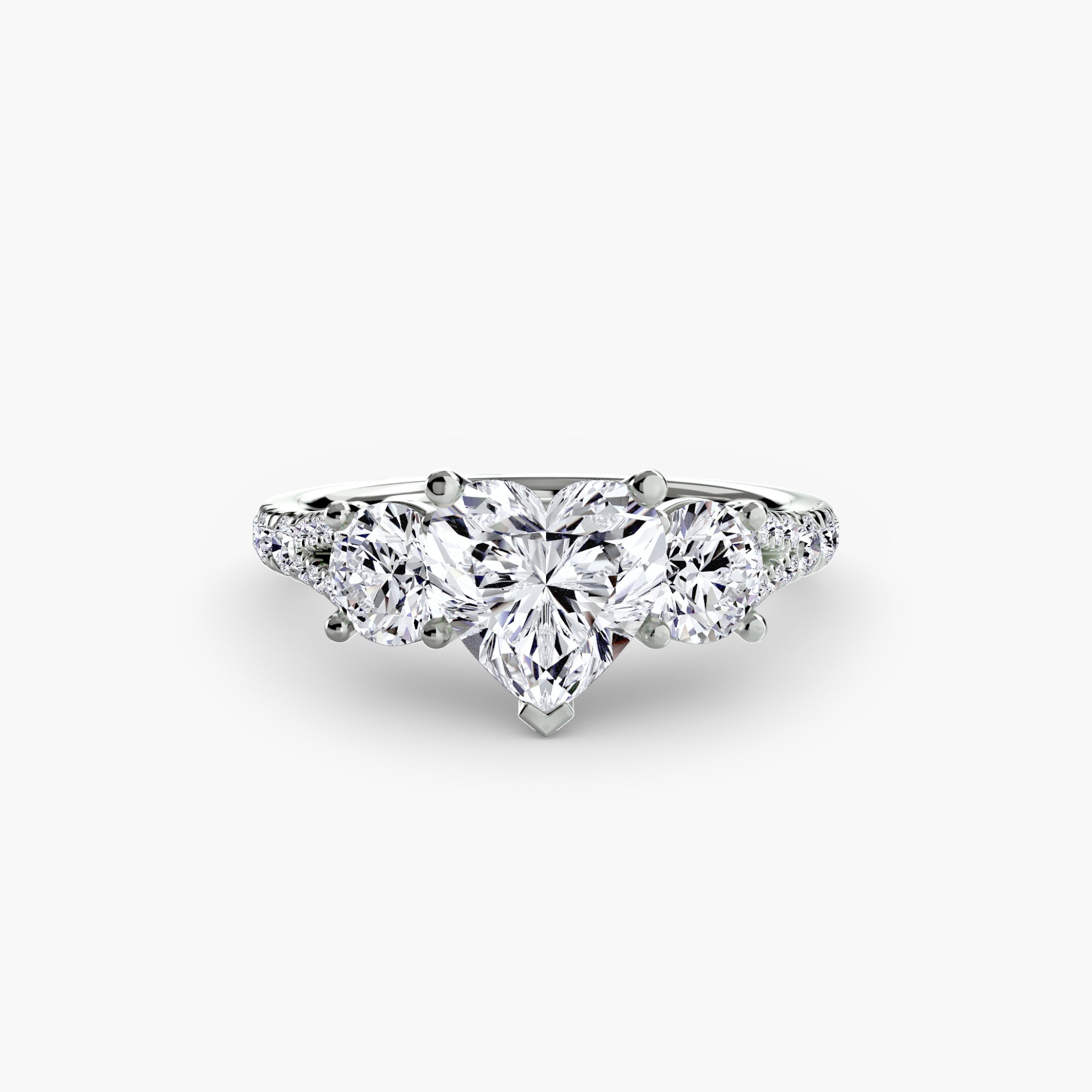 Three-Stone with PavÃ© Band 3