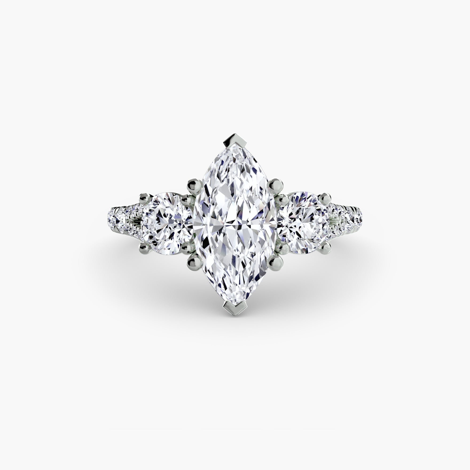 Three-Stone with PavÃ© Band 3