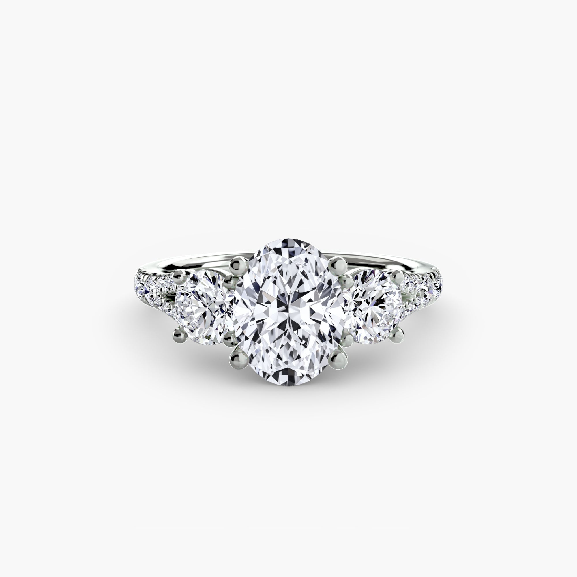 Three-Stone with PavÃ© Band 3