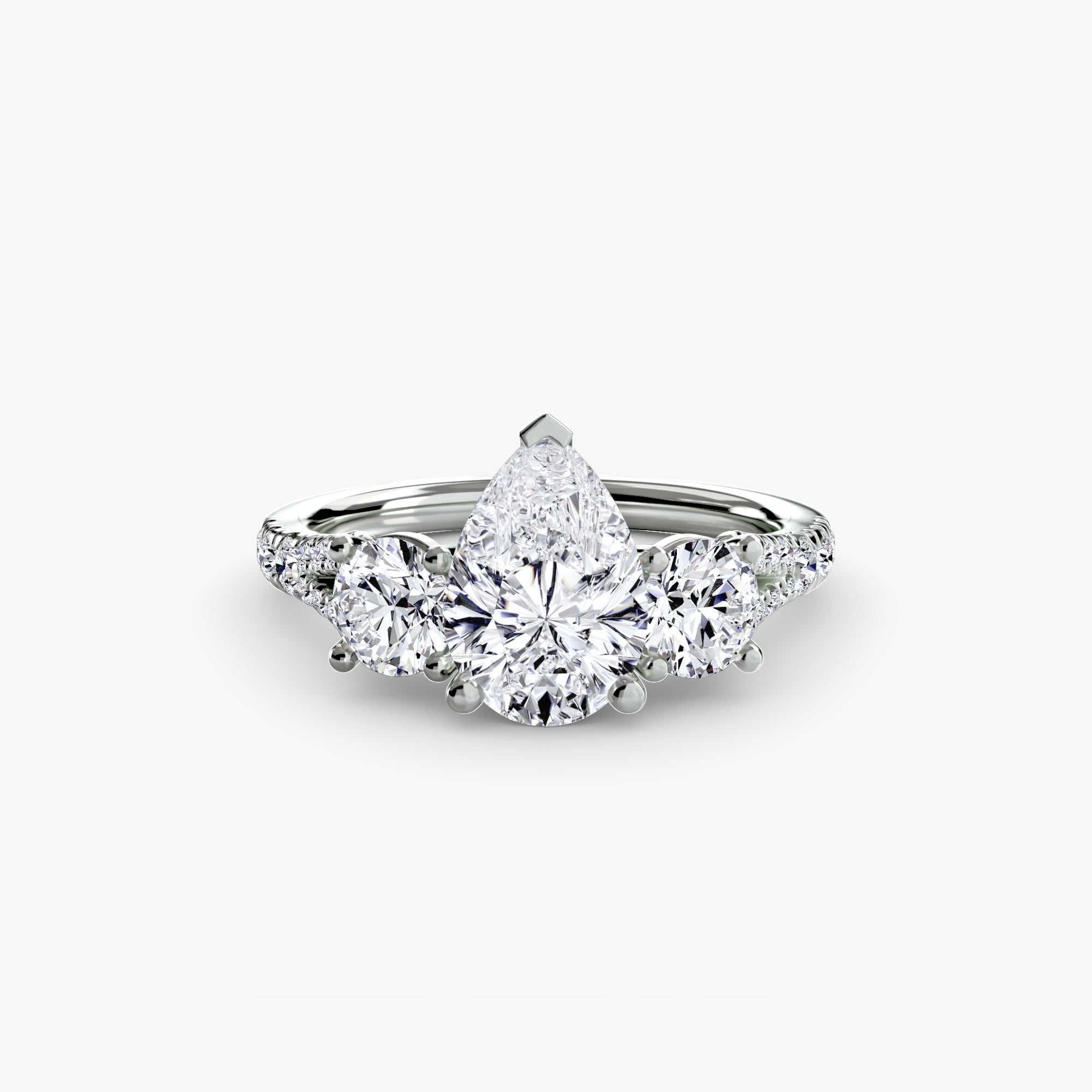 Three-Stone with PavÃ© Band 3