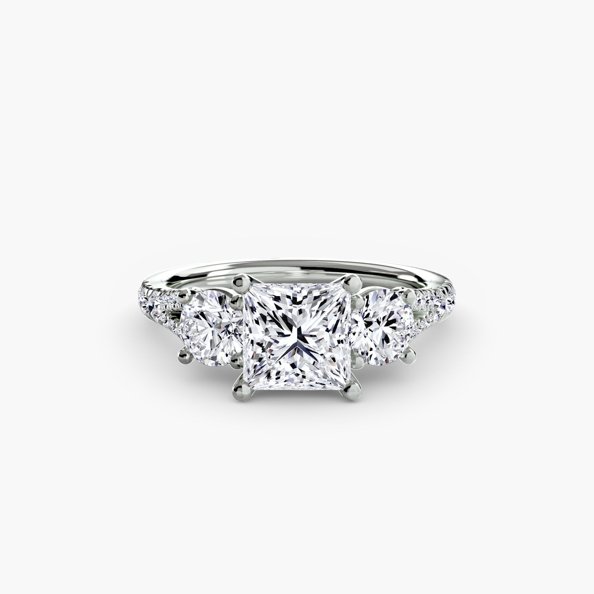 Three-Stone with PavÃ© Band 3