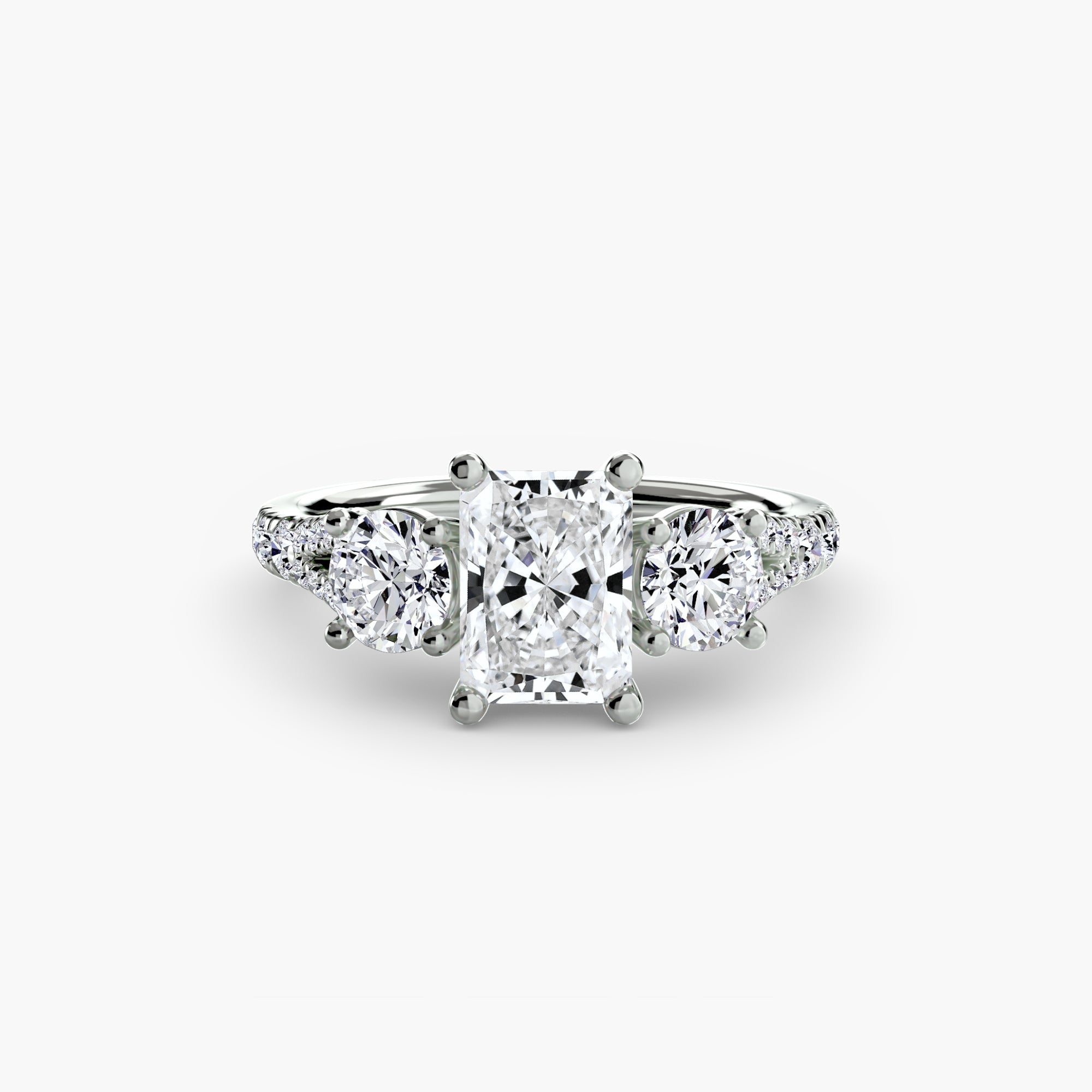 Three-Stone with PavÃ© Band 3