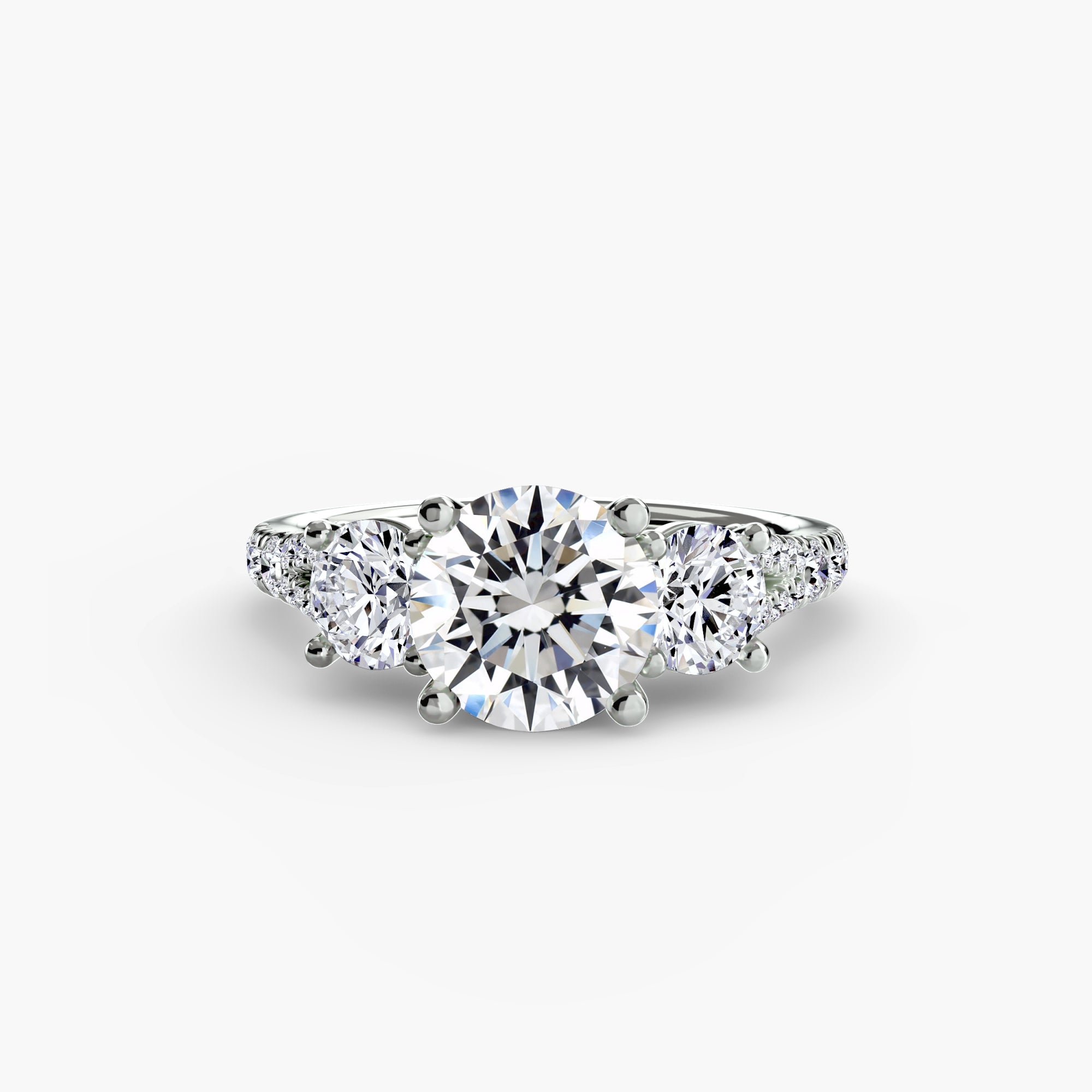 Three-Stone with PavÃ© Band 3