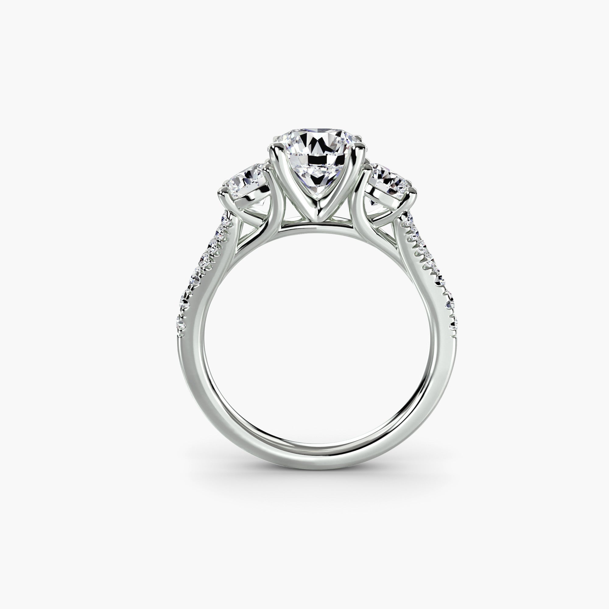 Three-Stone with PavÃ© Band 3