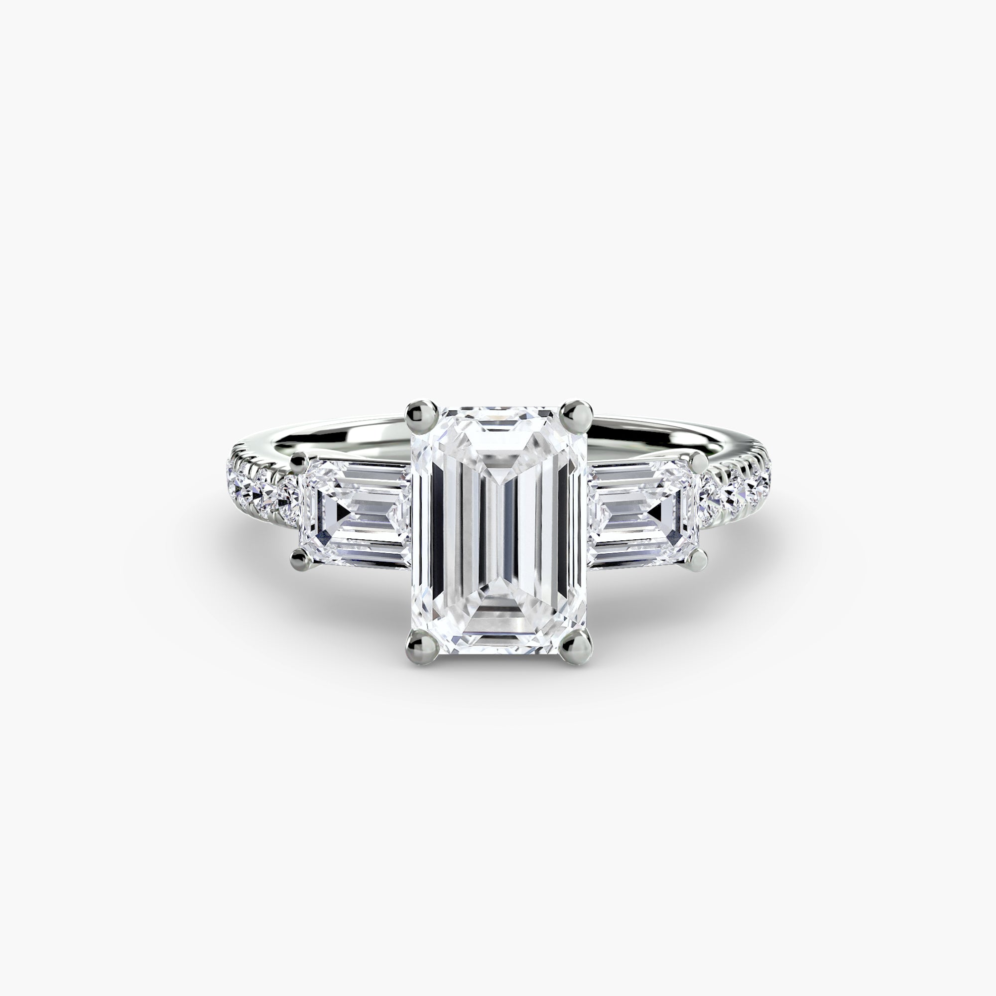 Three-Stone Ring with PavÃ© Band 4