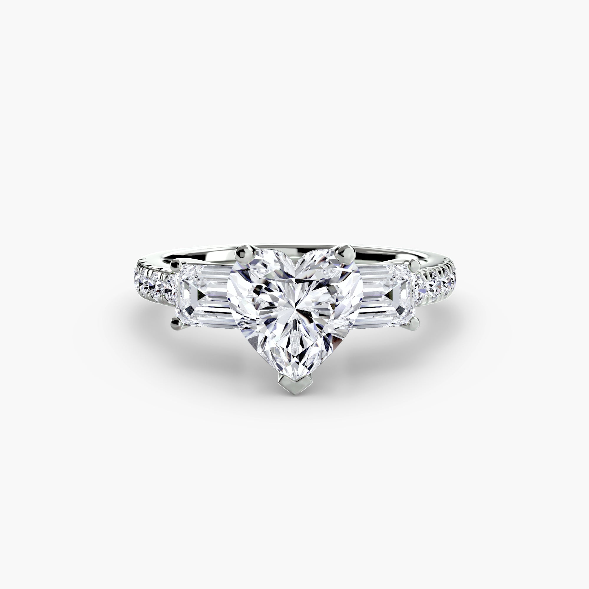 Three-Stone Ring with PavÃ© Band 4
