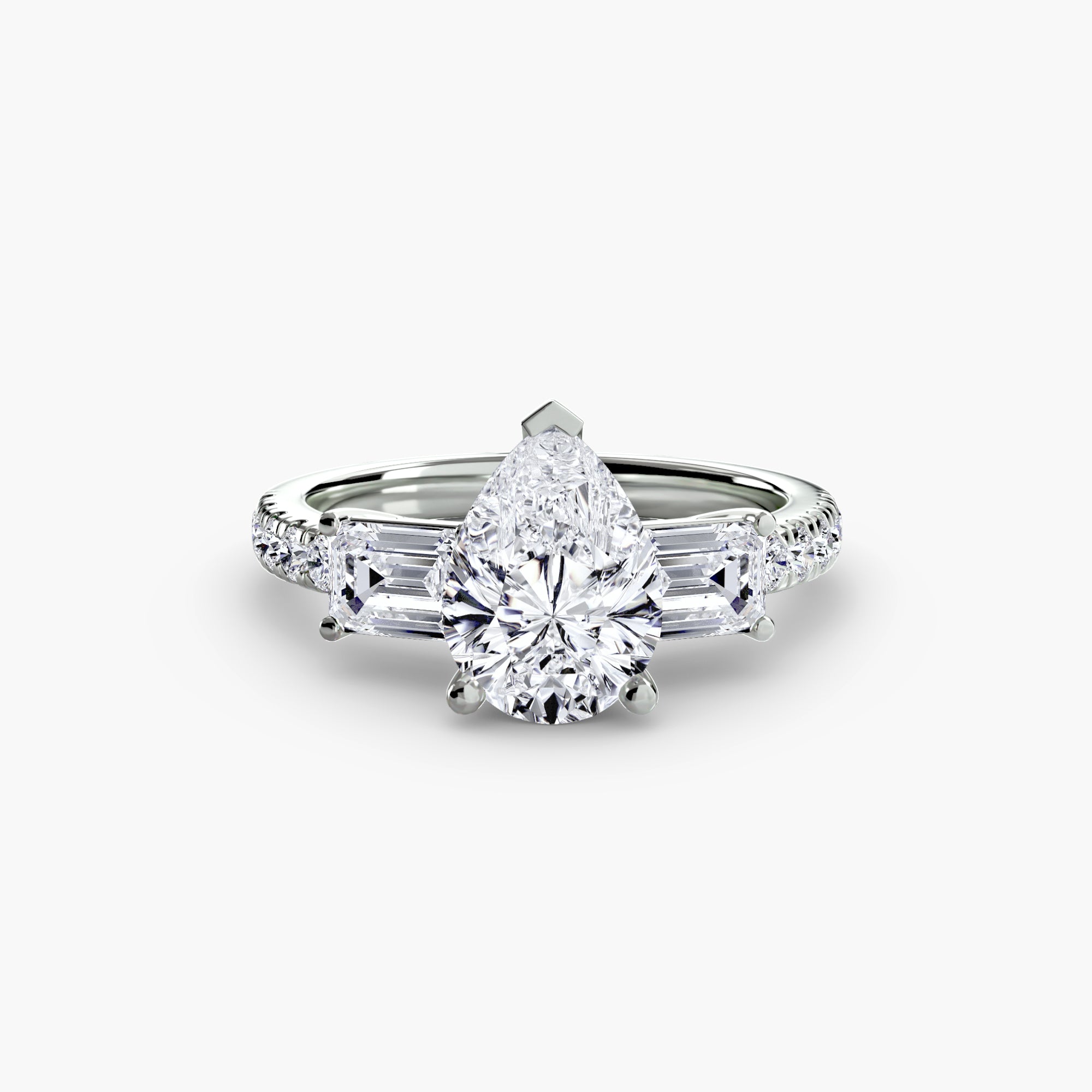 Three-Stone Ring with PavÃ© Band 4