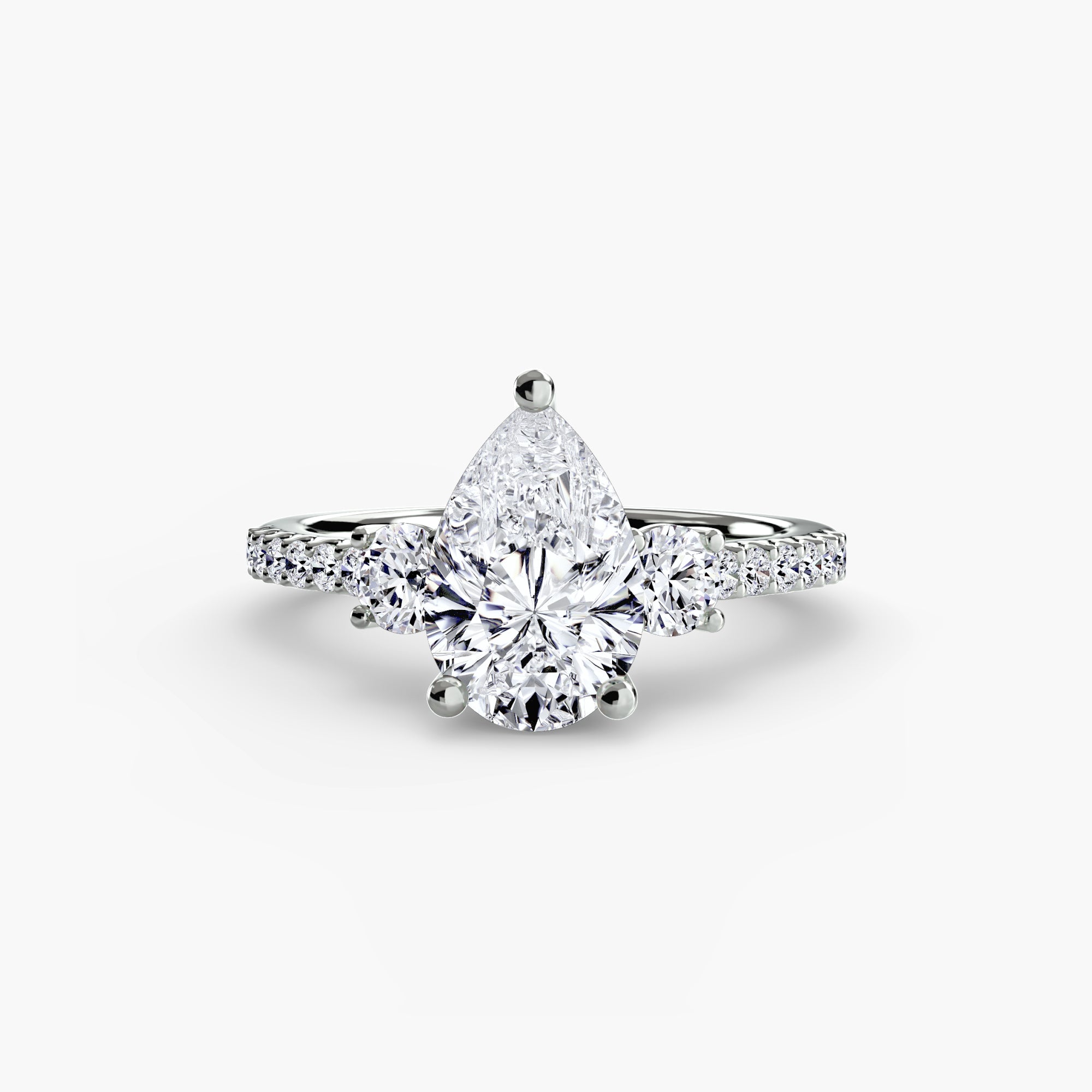Three-Stone Ring with PavÃ© Band 5