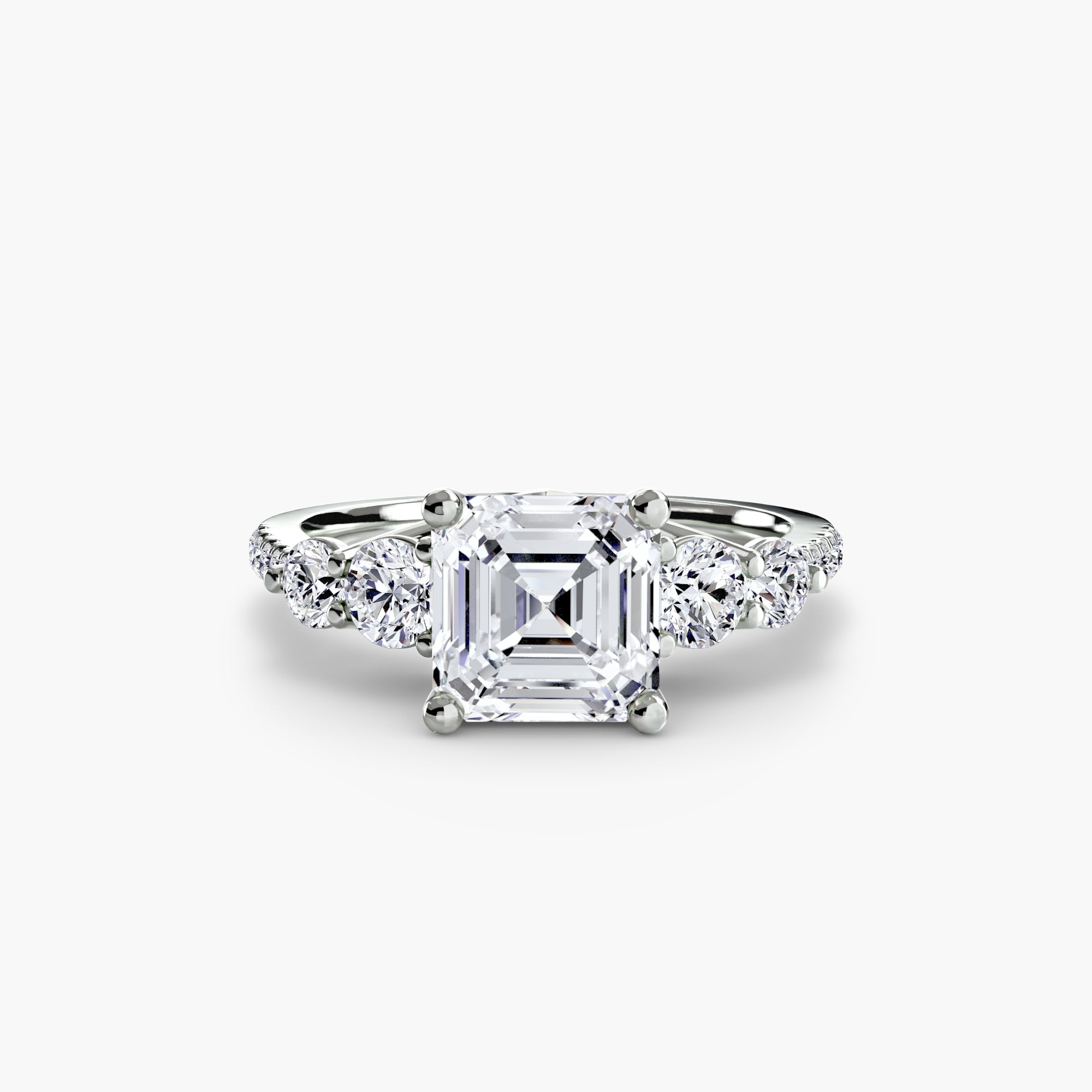 Five Stone Ring with PavÃ© Band