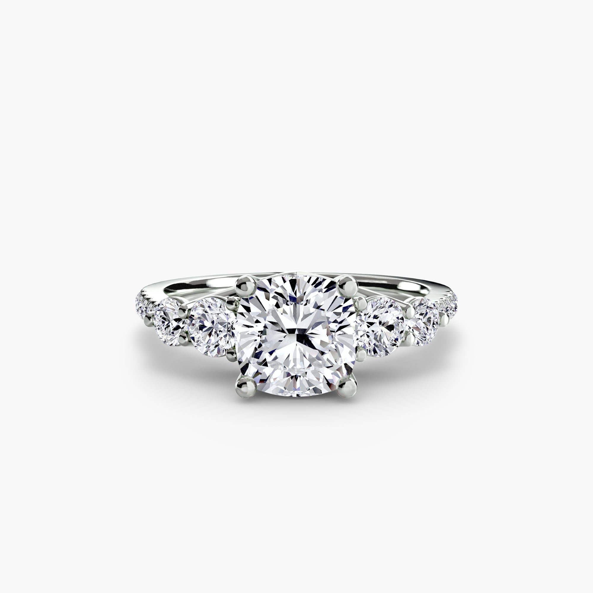 Five Stone Ring with PavÃ© Band