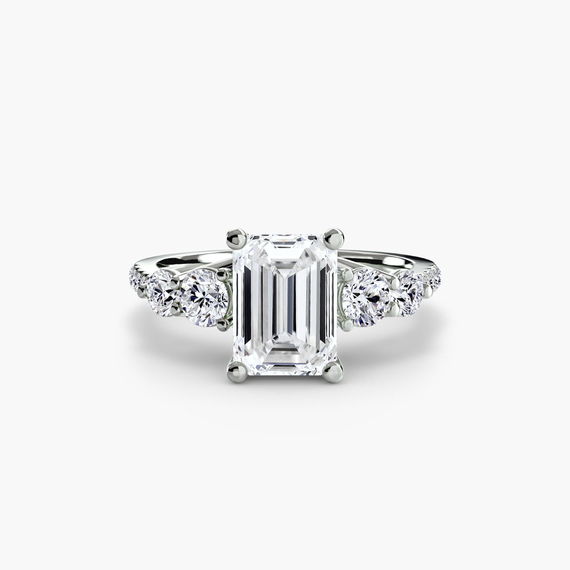Five Stone Ring with PavÃ© Band