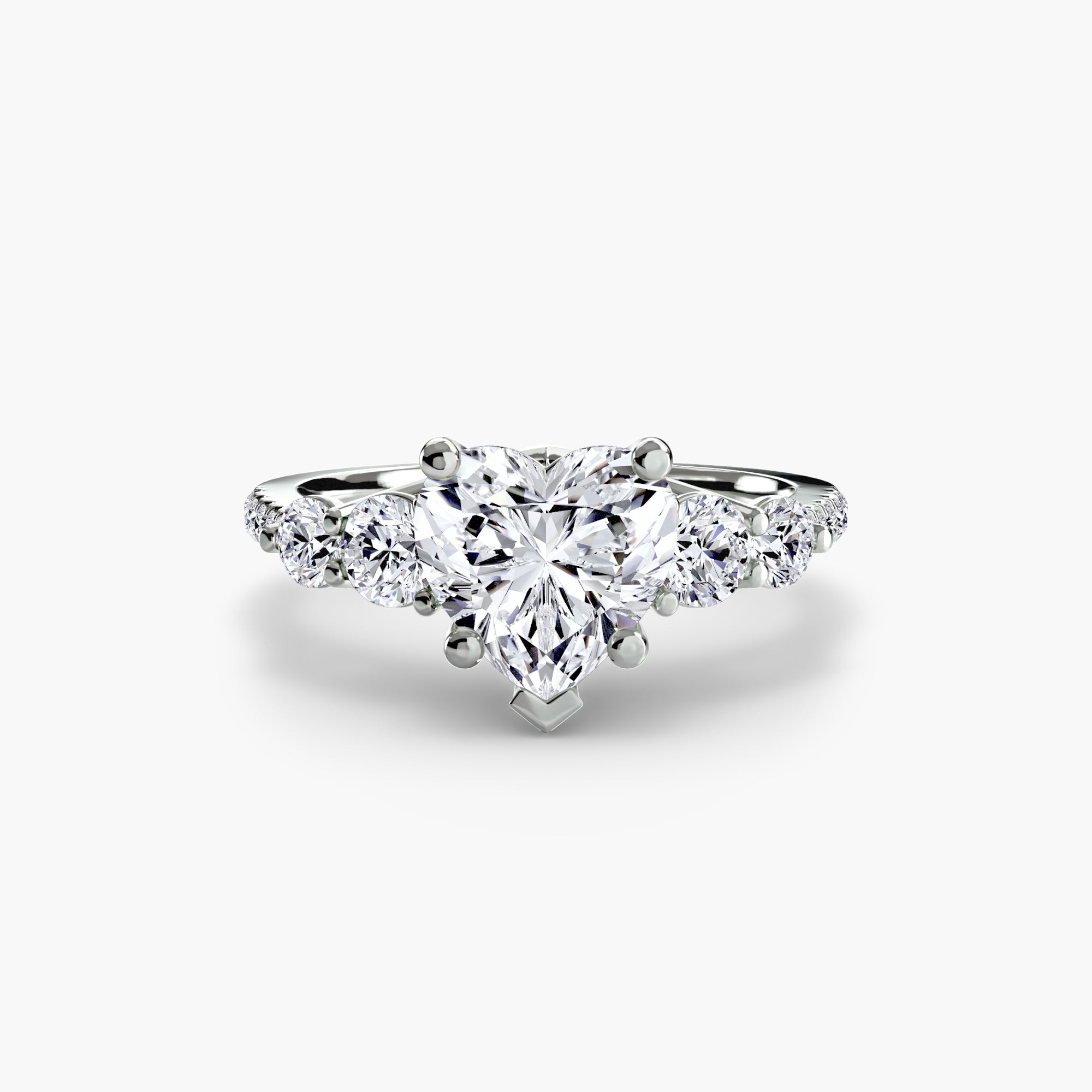 Five Stone Ring with PavÃ© Band