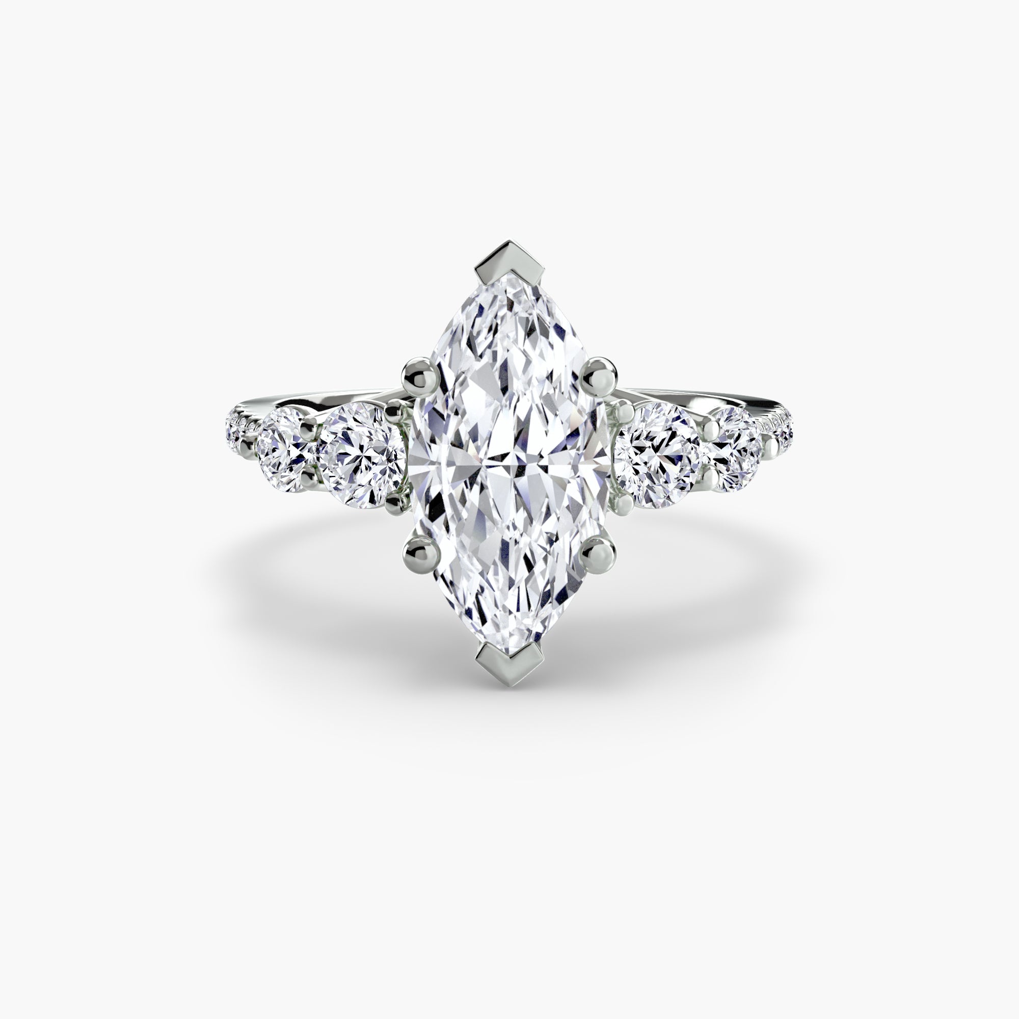 Five Stone Ring with PavÃ© Band