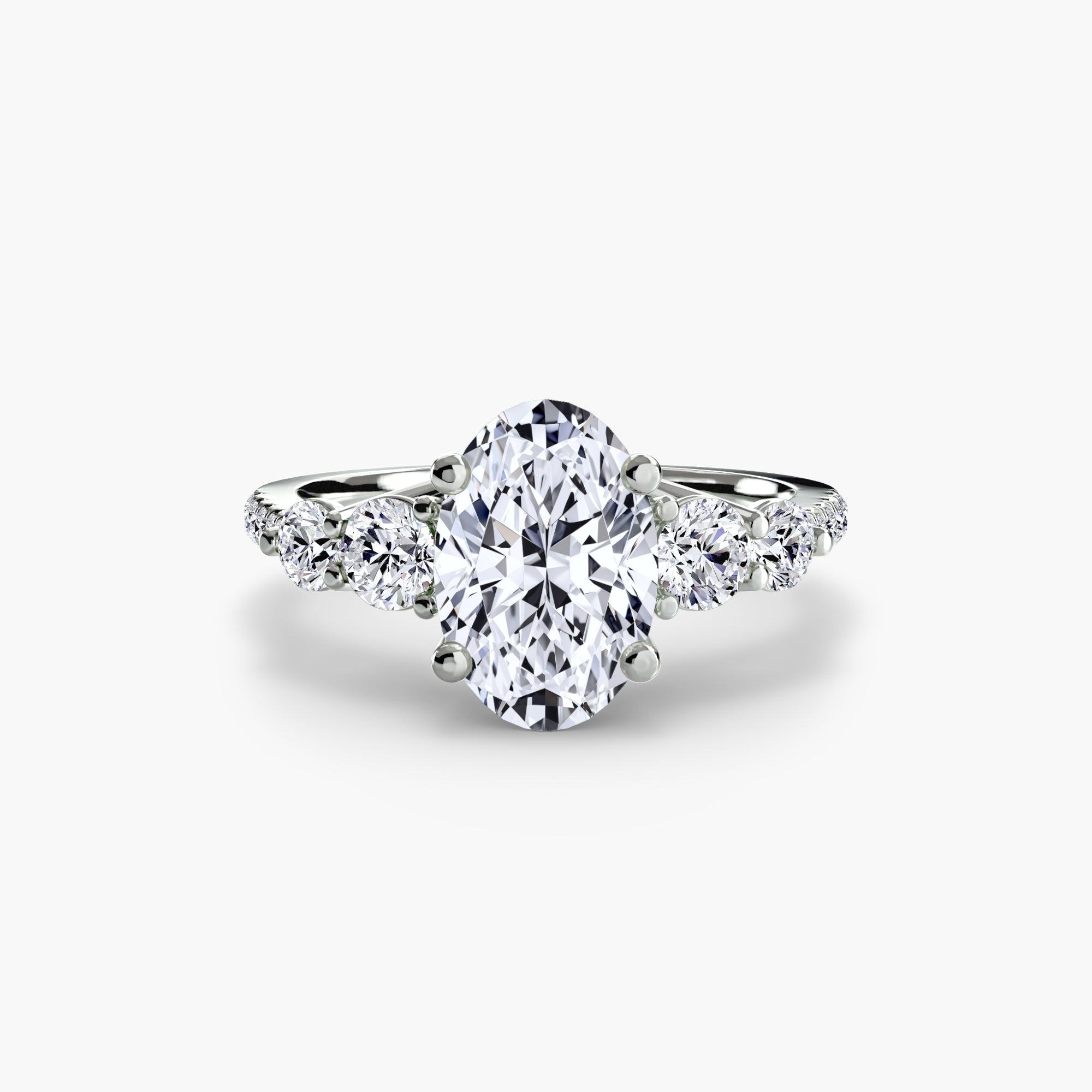 Five Stone Ring with PavÃ© Band
