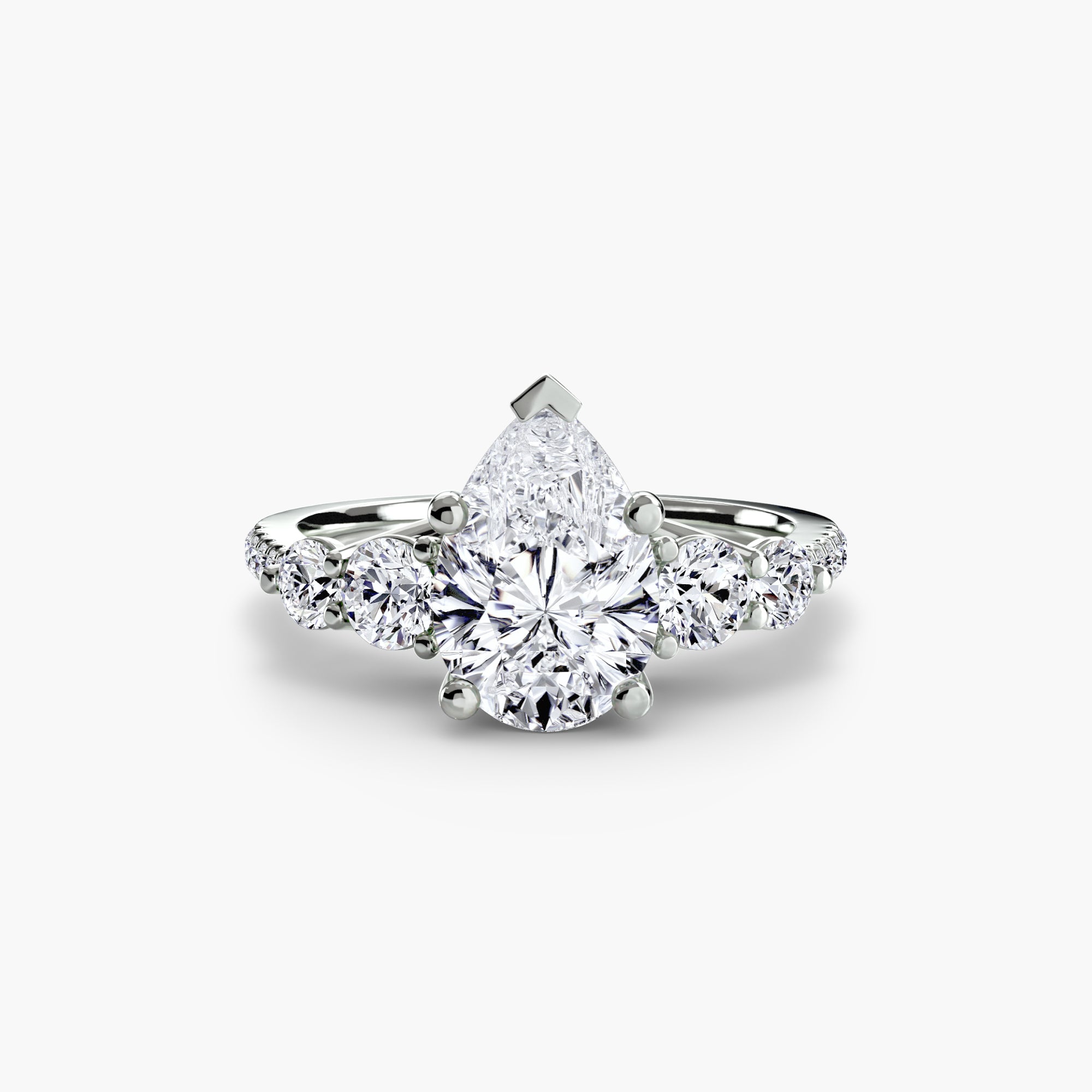 Five Stone Ring with PavÃ© Band