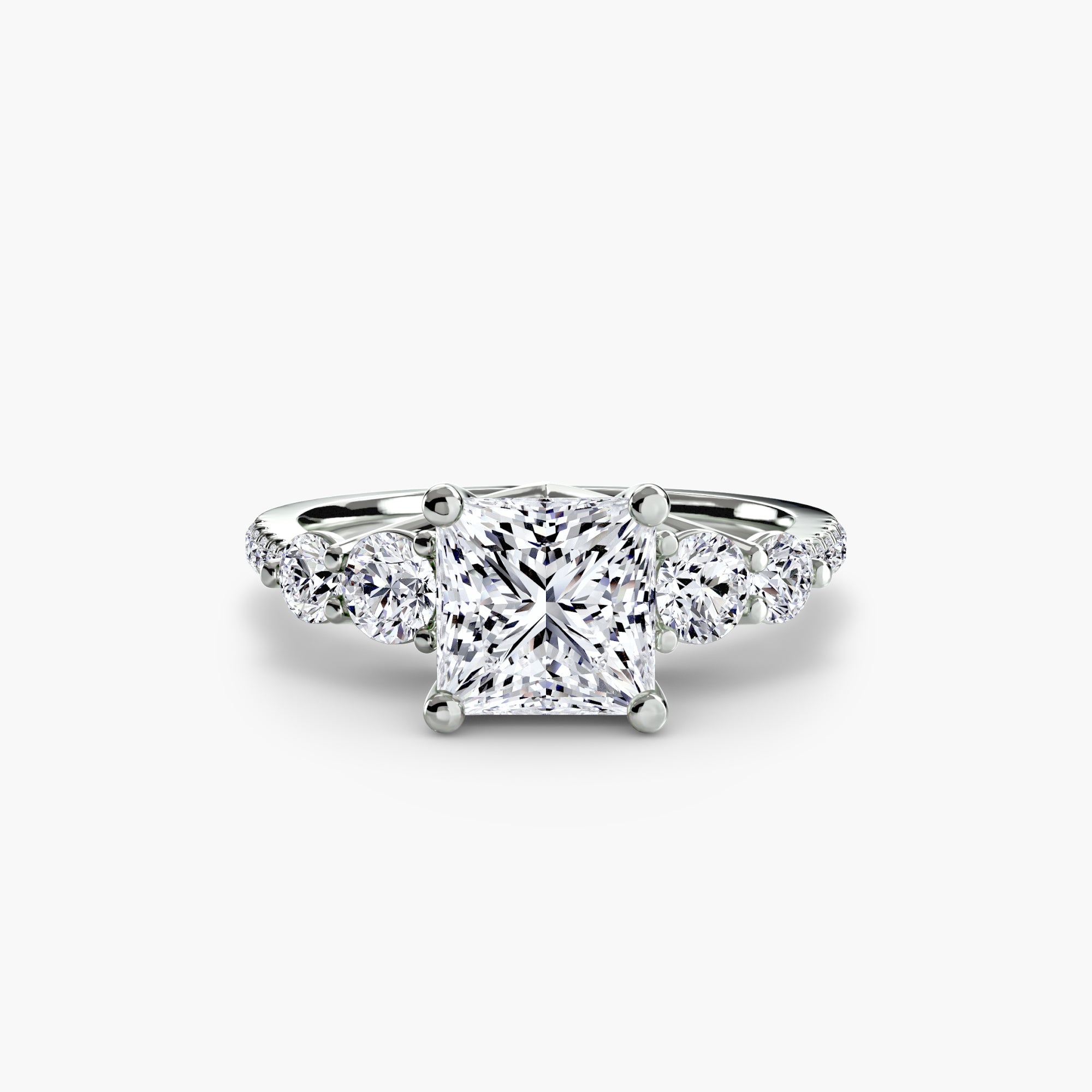 Five Stone Ring with PavÃ© Band