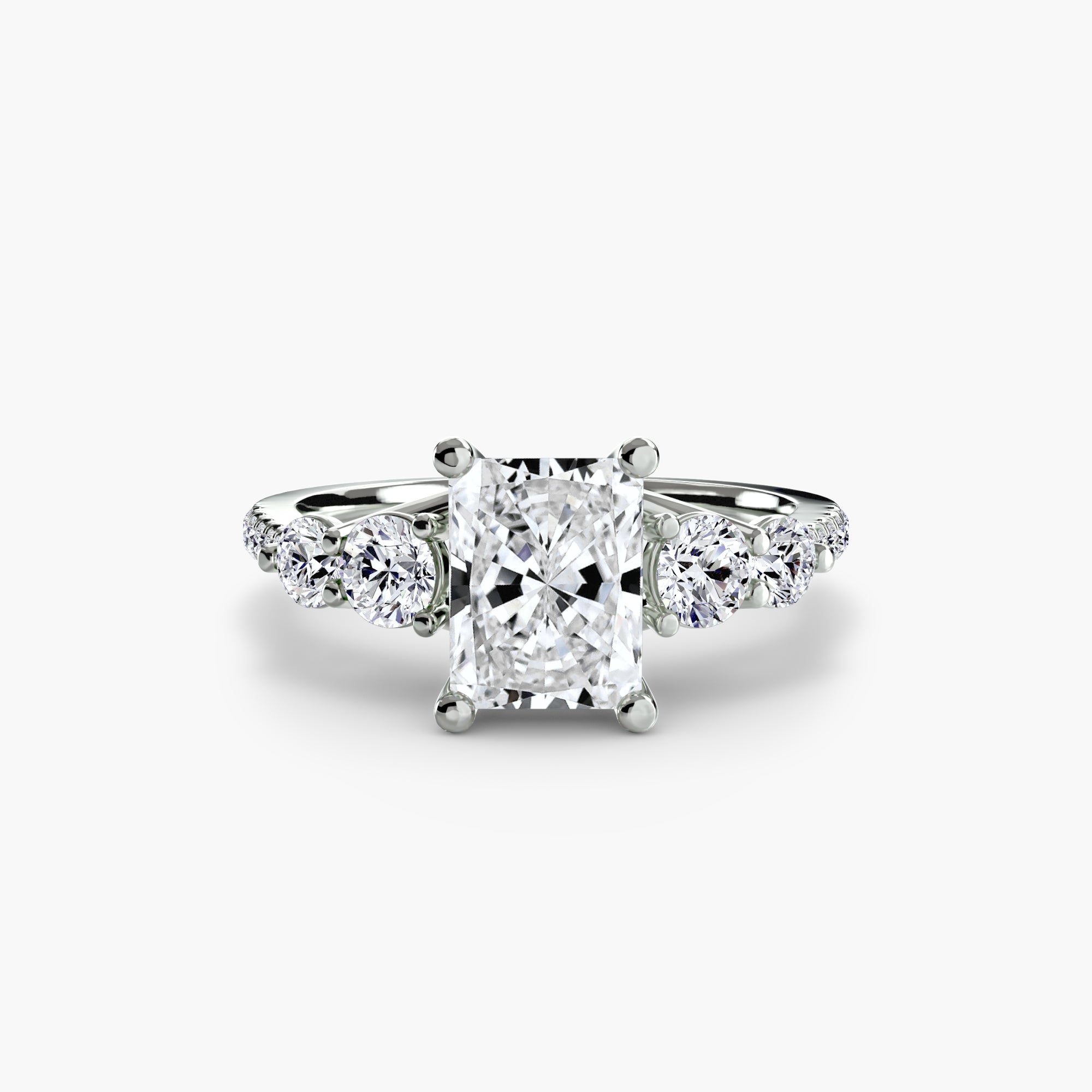 Five Stone Ring with PavÃ© Band