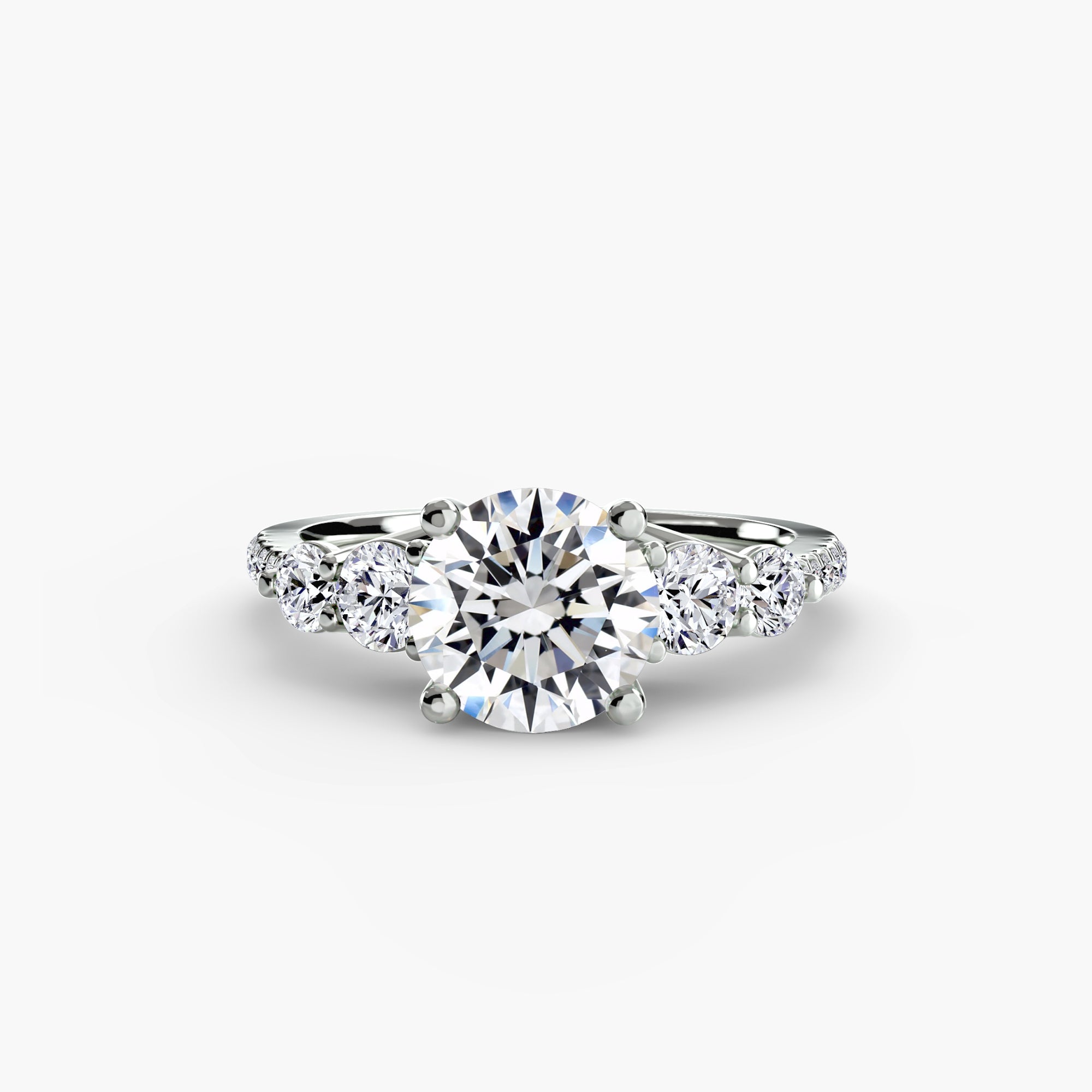 Five Stone Ring with PavÃ© Band