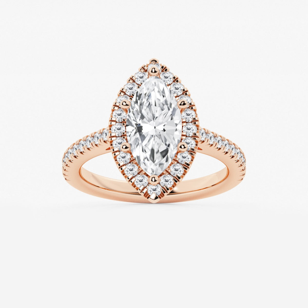 Savannah - French Pave Halo Engagement Ring