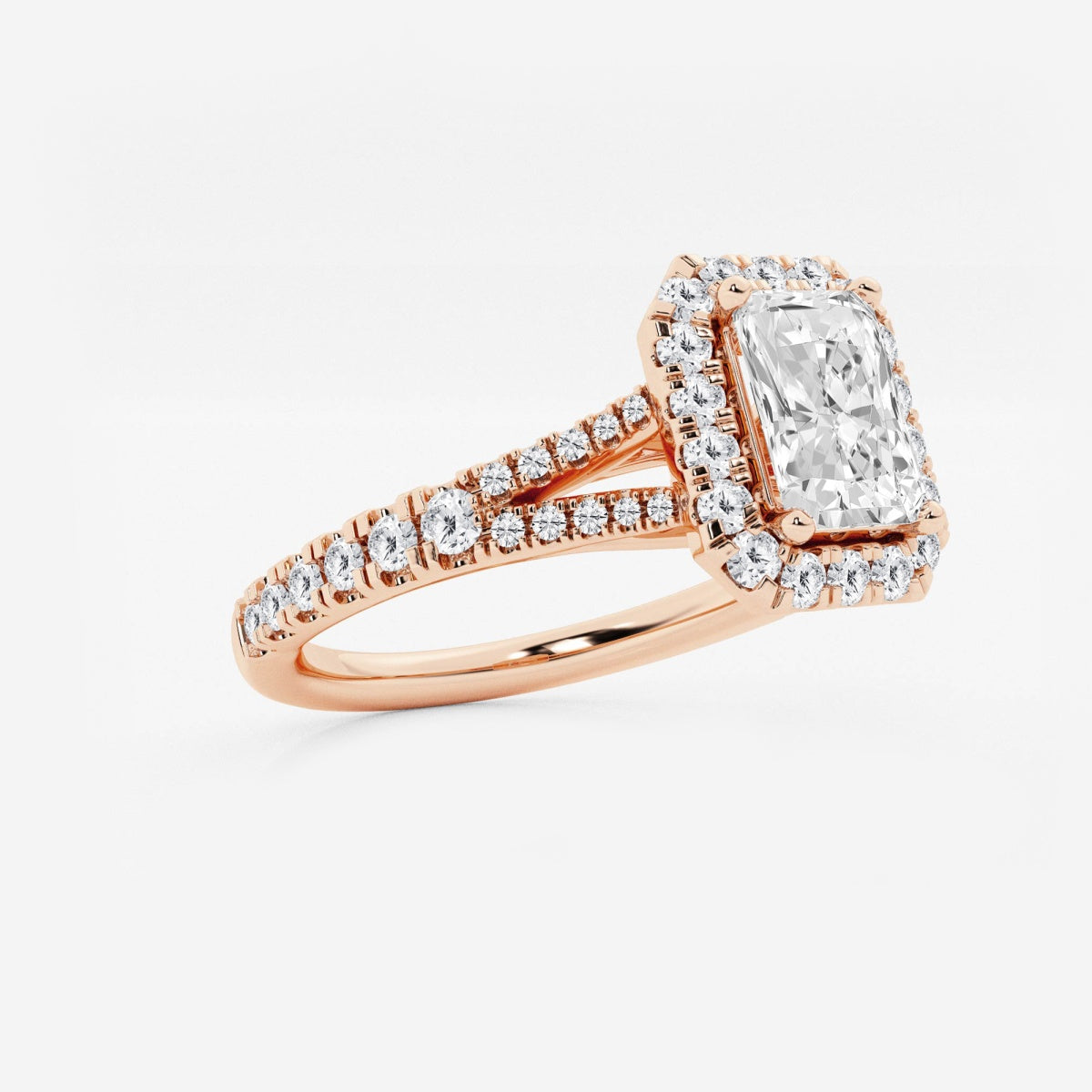 Sophia - Split Shank Halo Engagement Ring