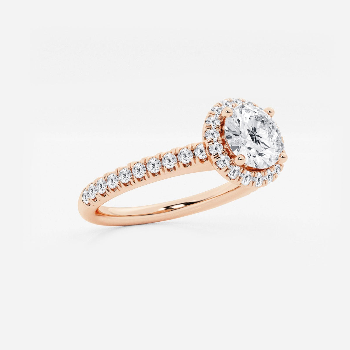 Stella - V-Prong Halo Engagement Ring