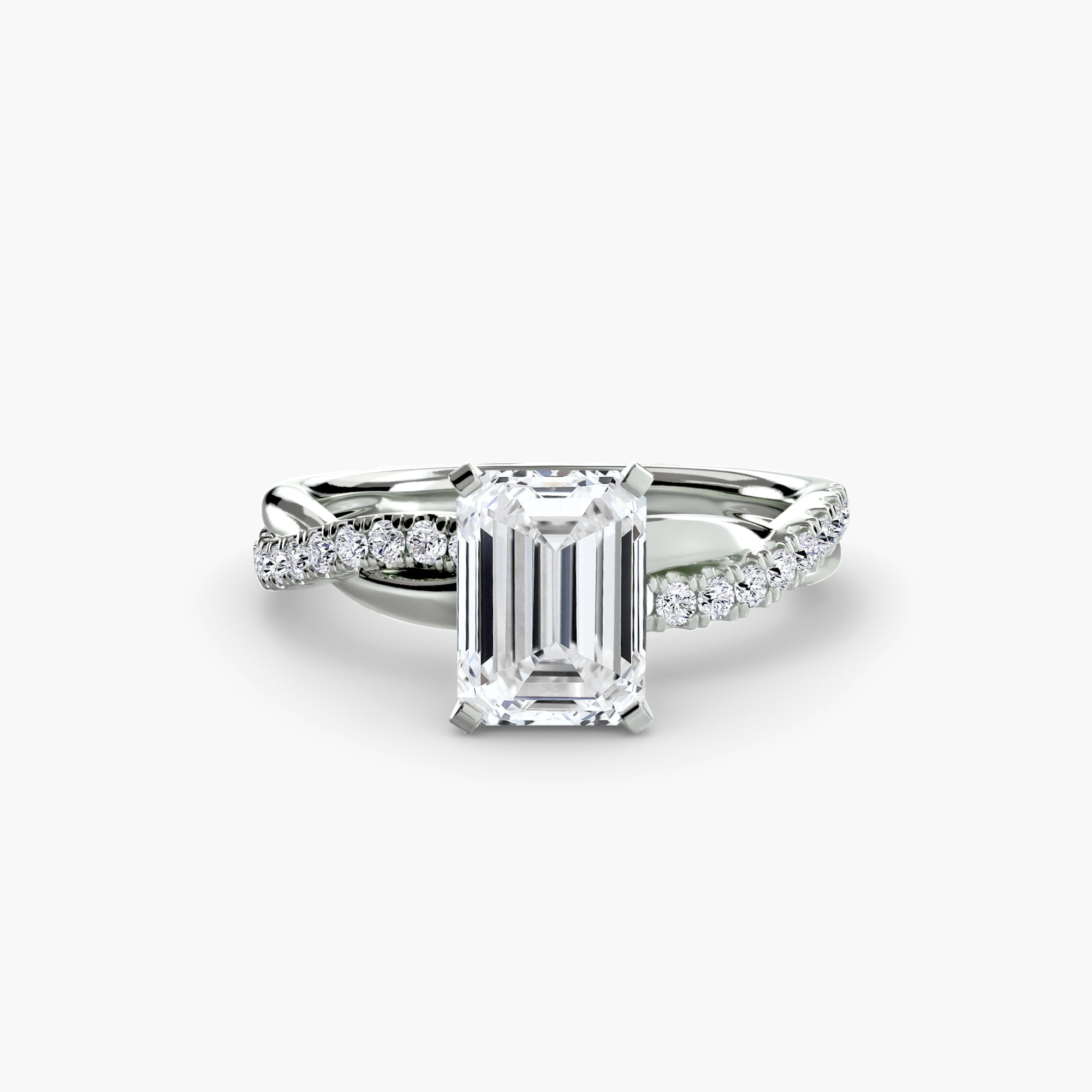 The Emerald Twist PavÃ© Ring