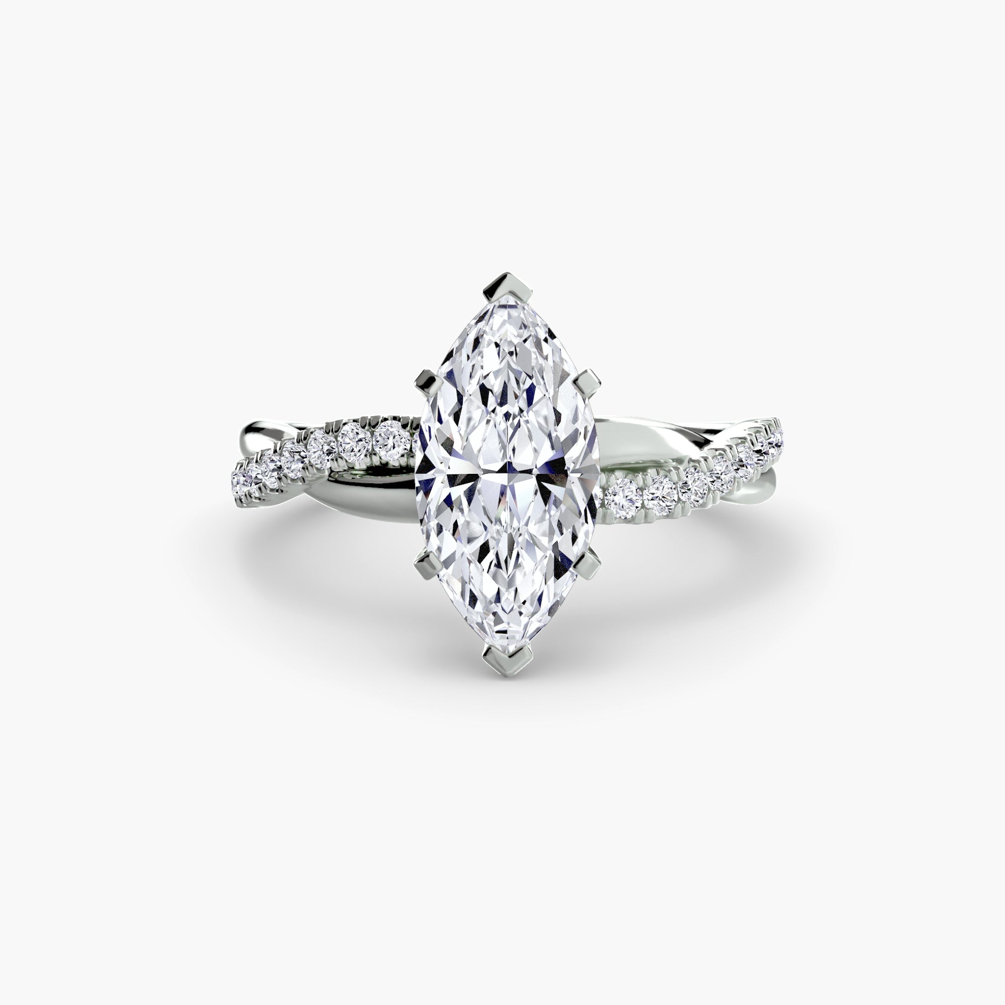 The Emerald Twist PavÃ© Ring